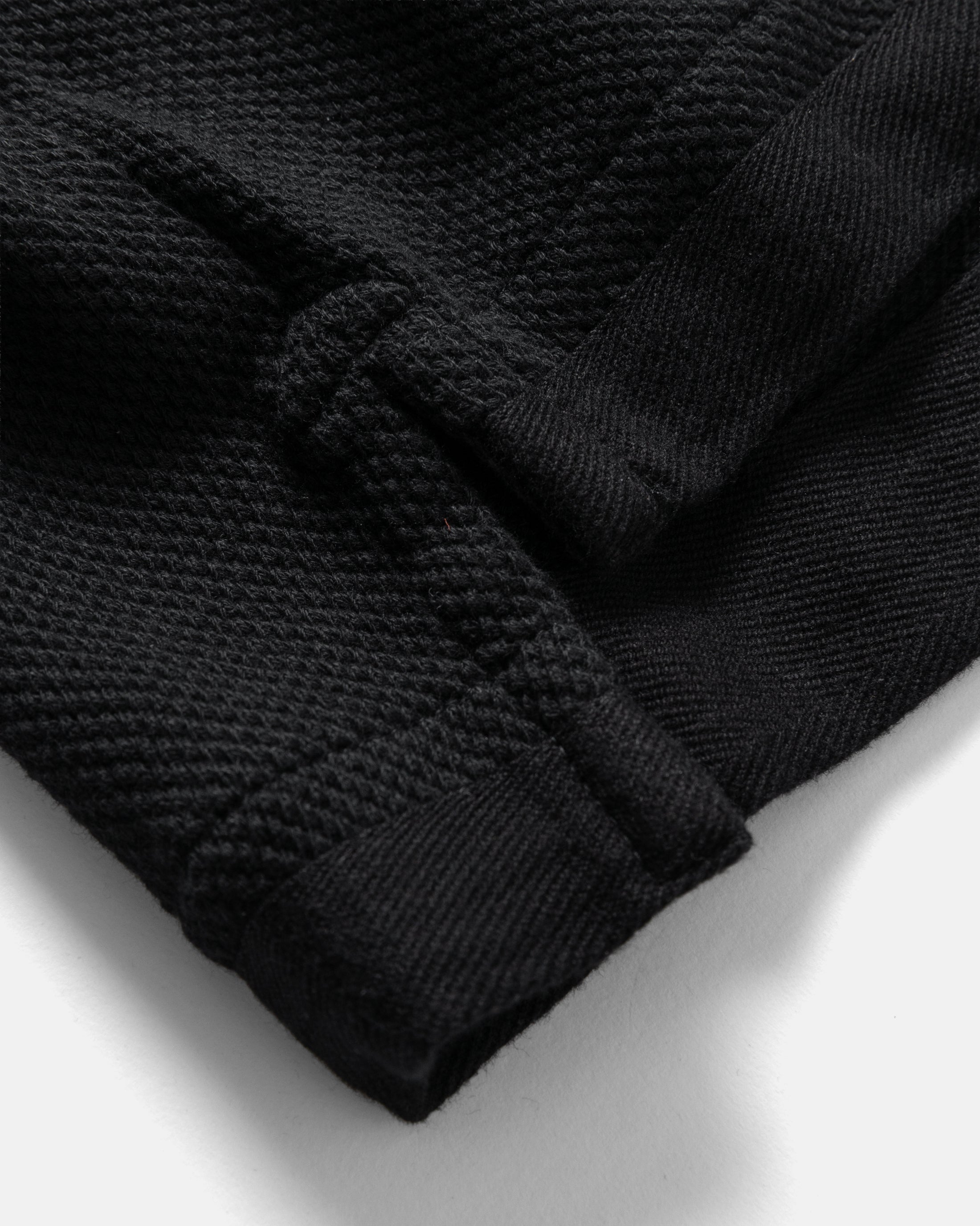 COTTAGE SS GIANT POLO - BLACK COTTON PIQUE
