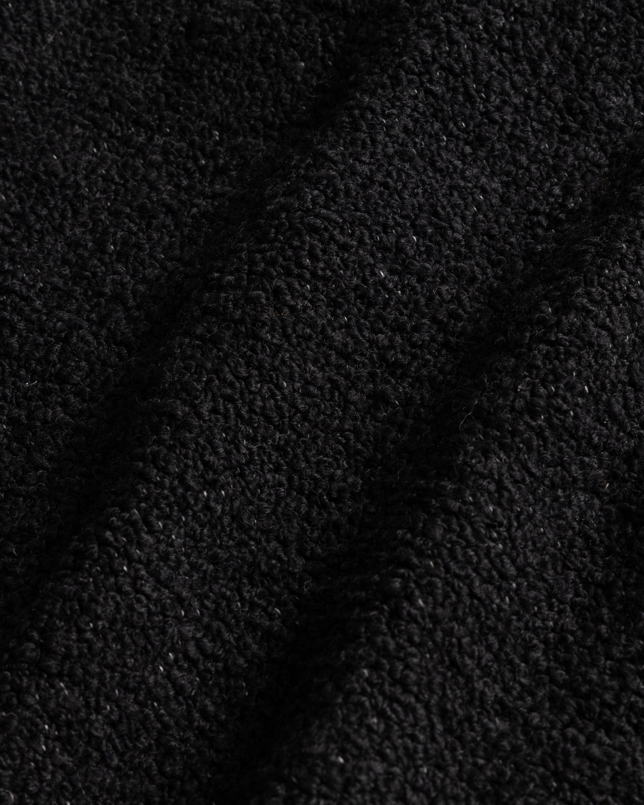 THOM REVERSIBLE ROLLNECK SWEATER -  FADED BLACK HANDLOOM TWISTED MERINO BOUCLE