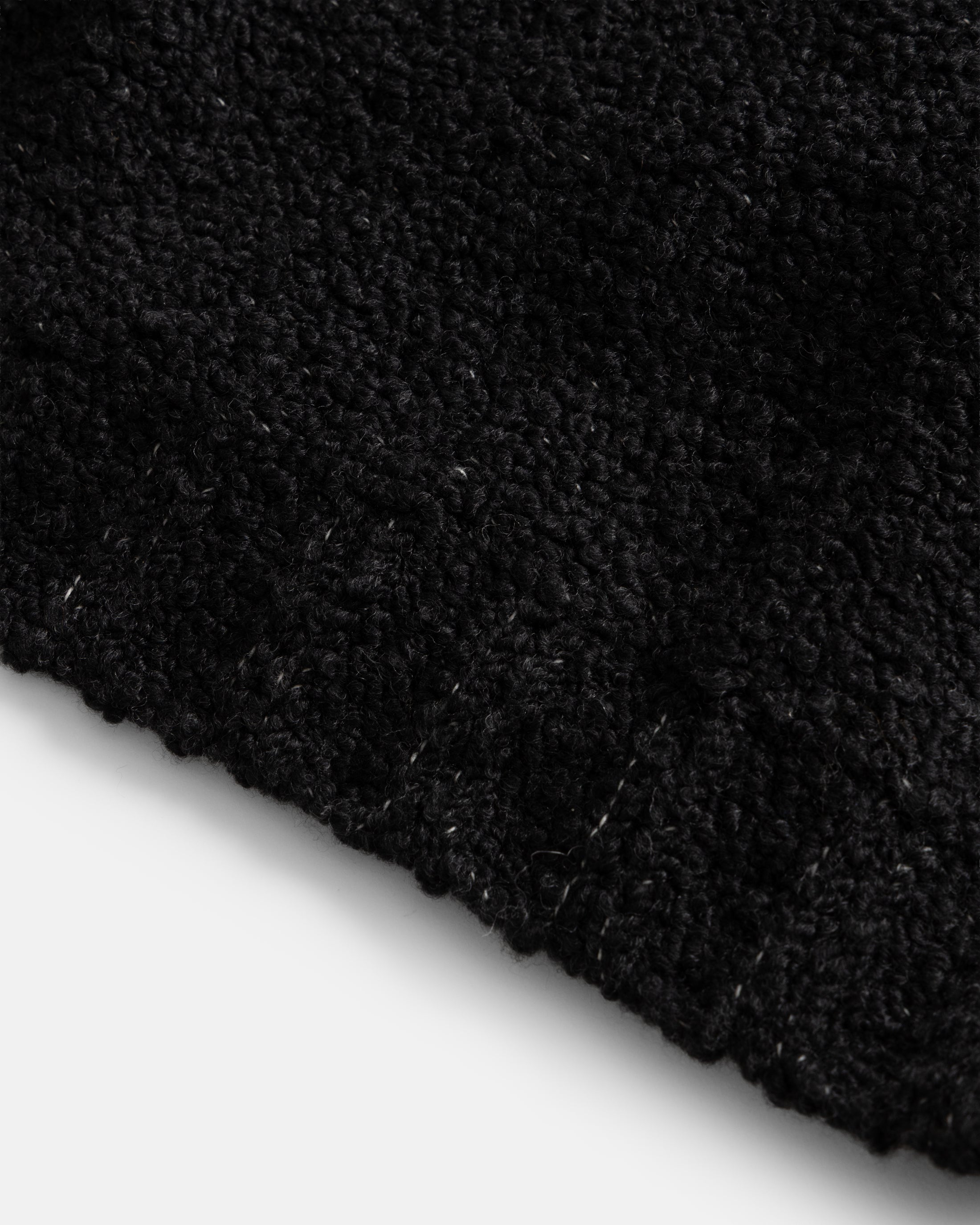 THOM REVERSIBLE ROLLNECK SWEATER -  FADED BLACK HANDLOOM TWISTED MERINO BOUCLE