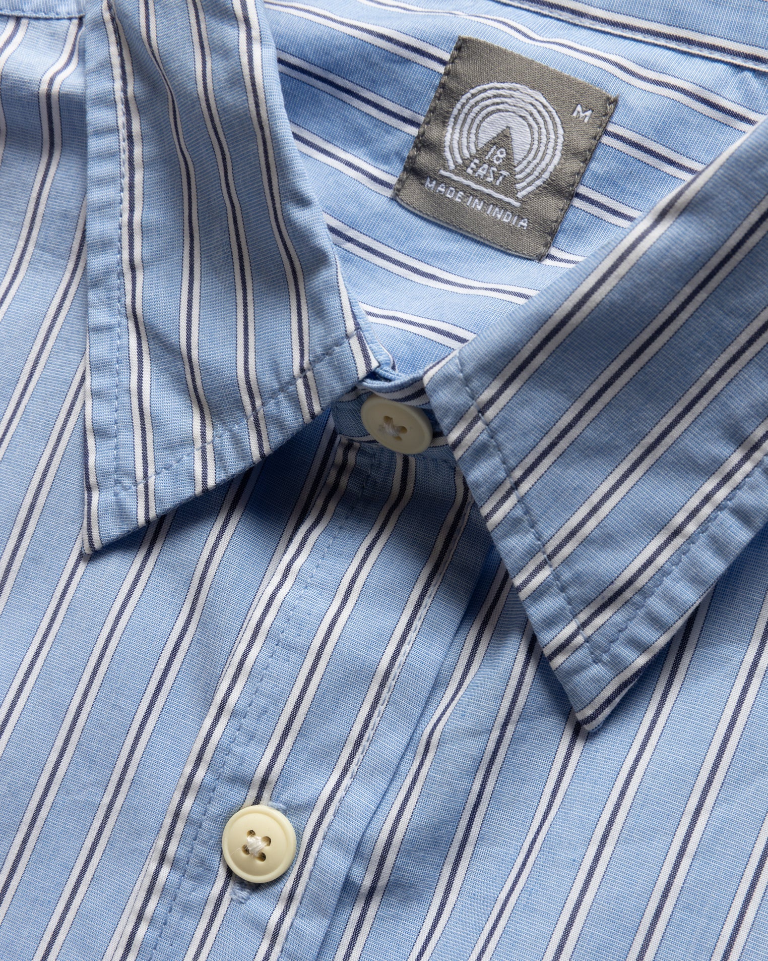 LOCUST POINT COLLAR SHIRT - ROYAL / WHITE / NAVY POPLIN STRIPE