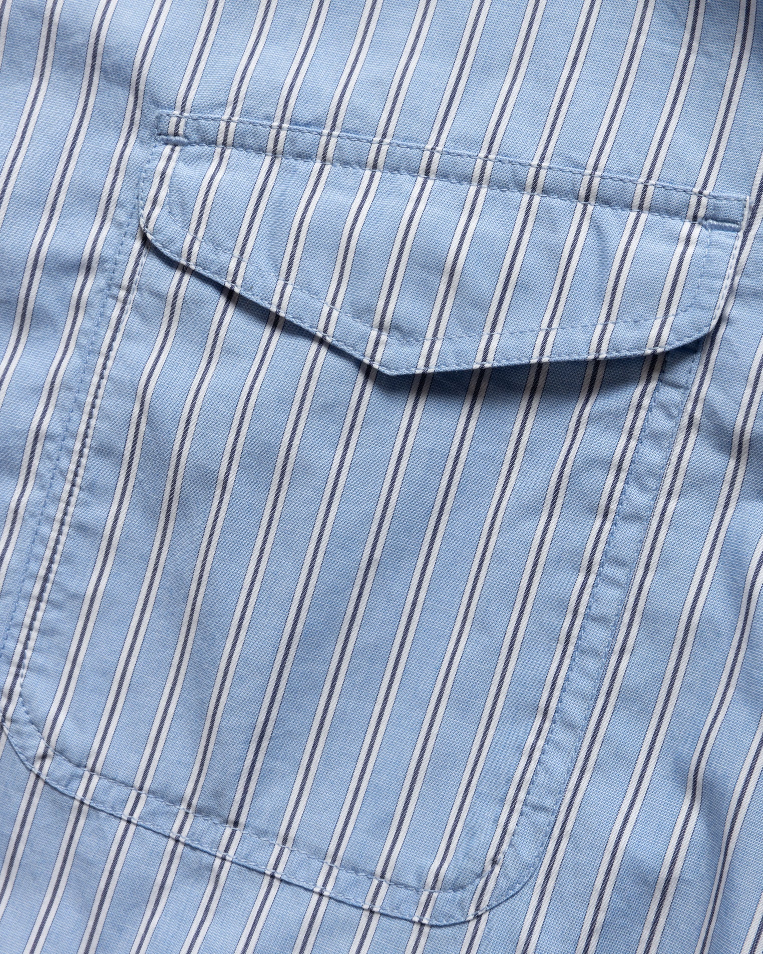 LOCUST POINT COLLAR SHIRT - ROYAL / WHITE / NAVY POPLIN STRIPE