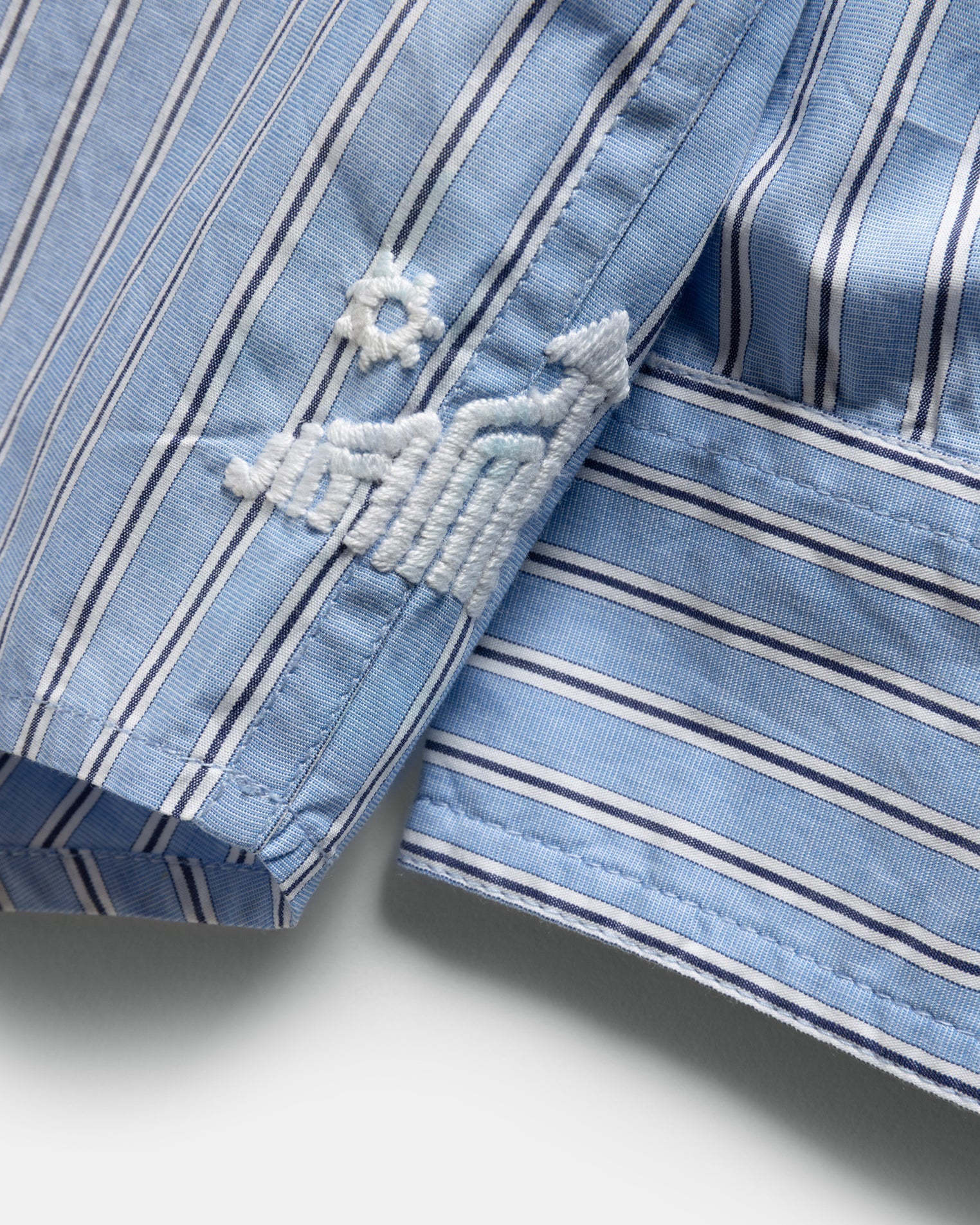 LOCUST POINT COLLAR SHIRT - ROYAL / WHITE / NAVY POPLIN STRIPE