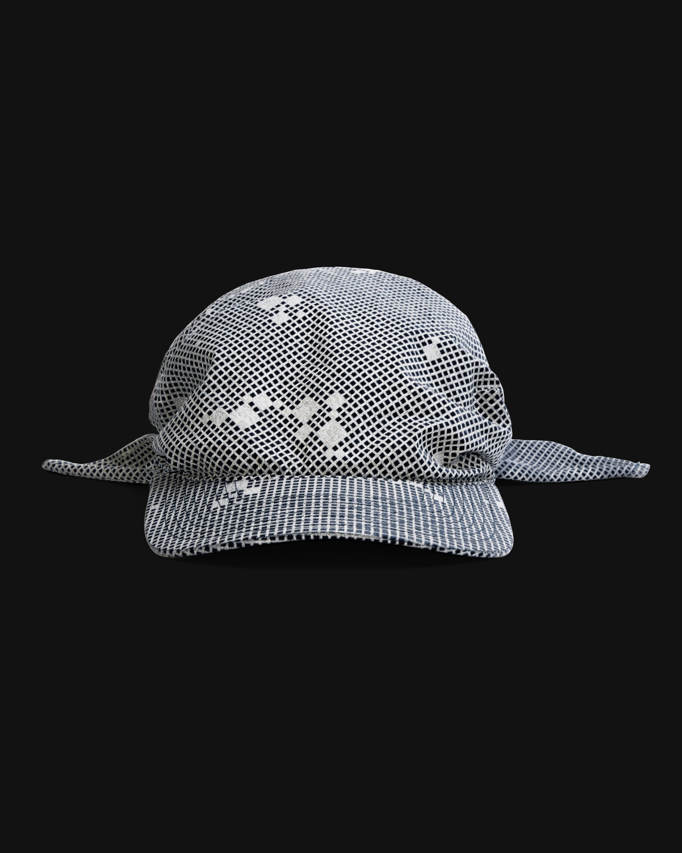 ANDREW BRIMMED BANDANA - NAVY / 3M REFLECTIVE SILVER PRINTED NYLON