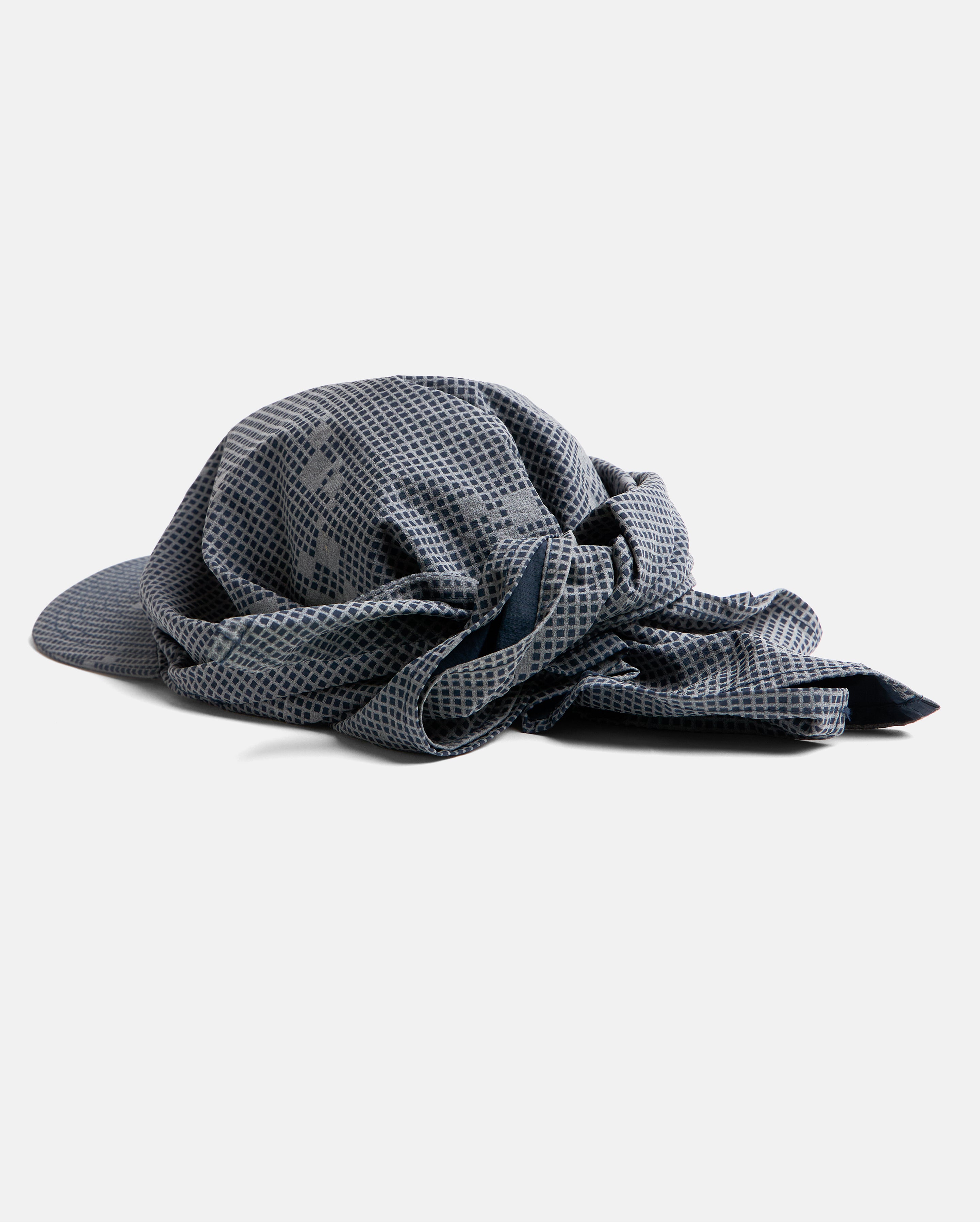 ANDREW BRIMMED BANDANA - NAVY / 3M REFLECTIVE SILVER PRINTED NYLON