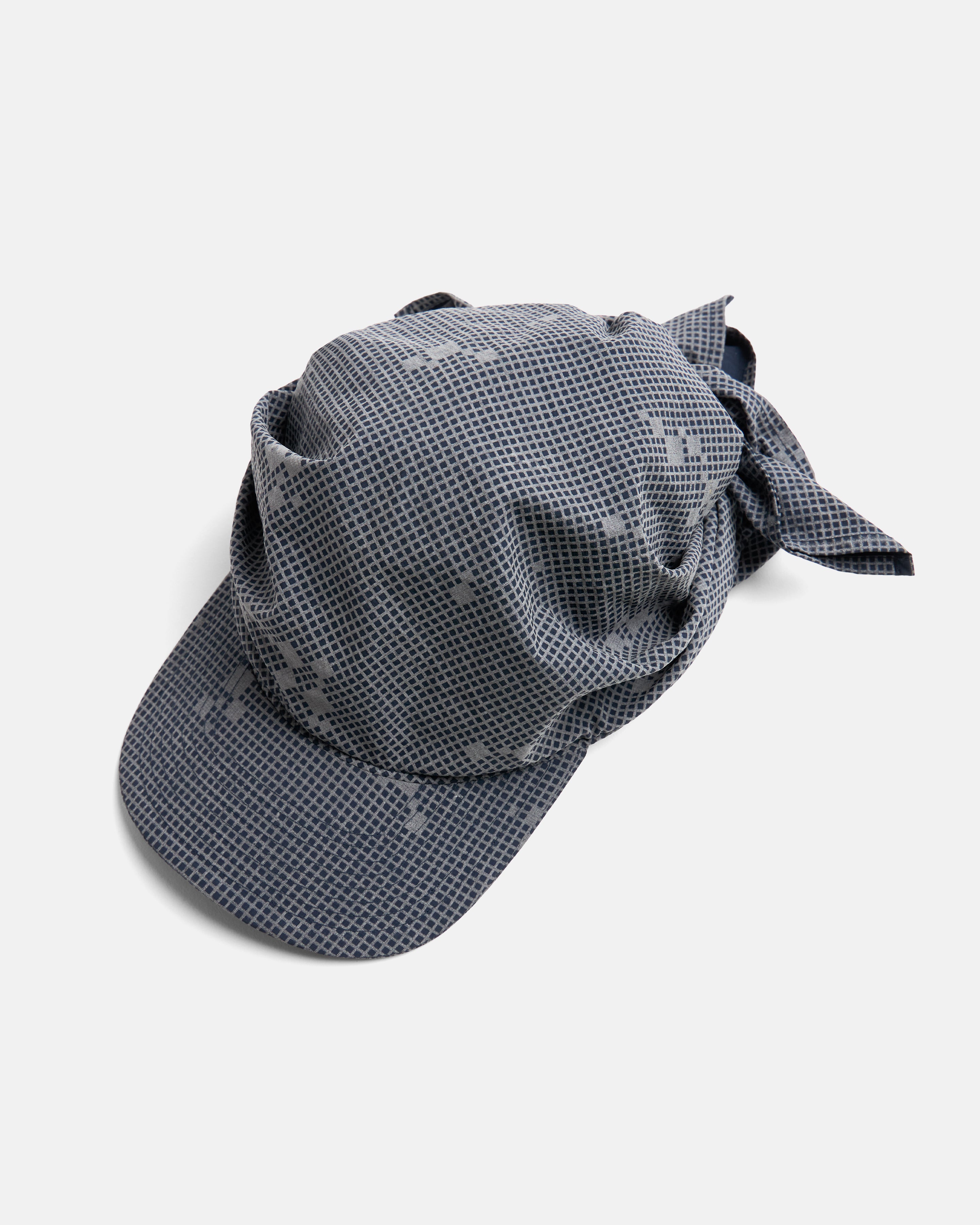 ANDREW BRIMMED BANDANA - NAVY / 3M REFLECTIVE SILVER PRINTED NYLON
