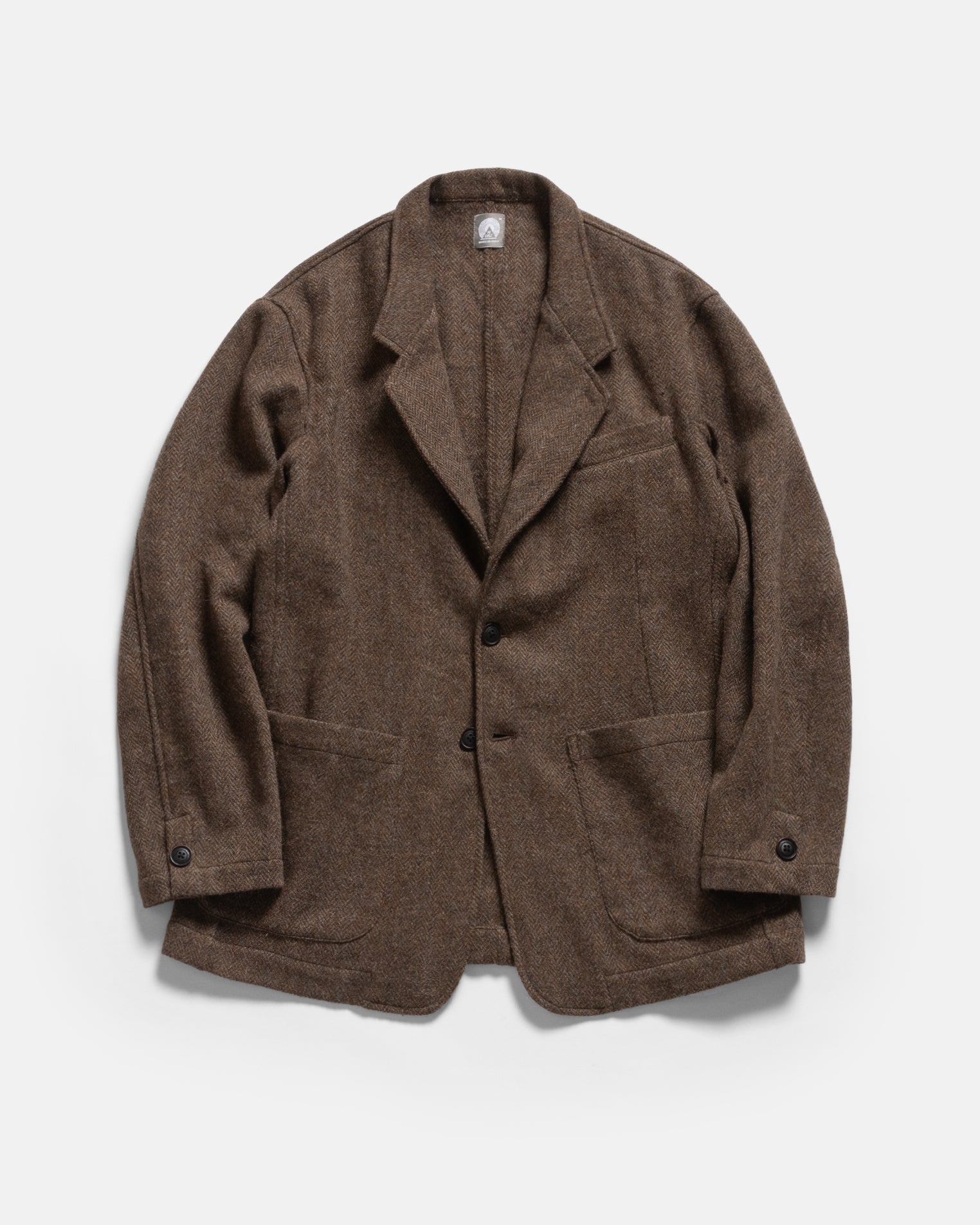 BRERA SINGLE BREASTED BLAZER - TAUPE SHADOW / SLIGHT SLATE HERRINGBONE WOOLEN TWEED