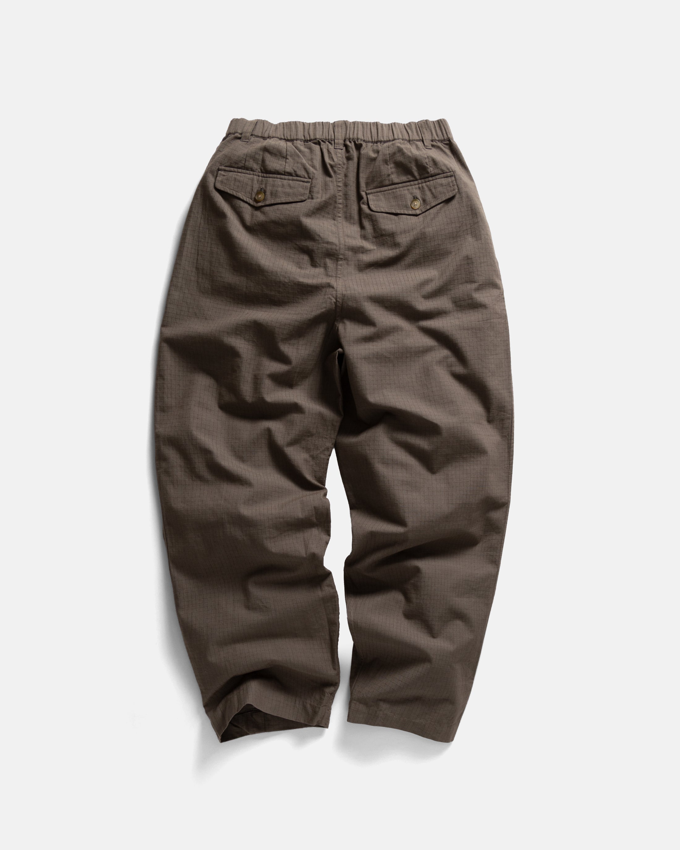 KELL PLEATED BIG PANT - FALCON BROWN COTTON RIPSTOP