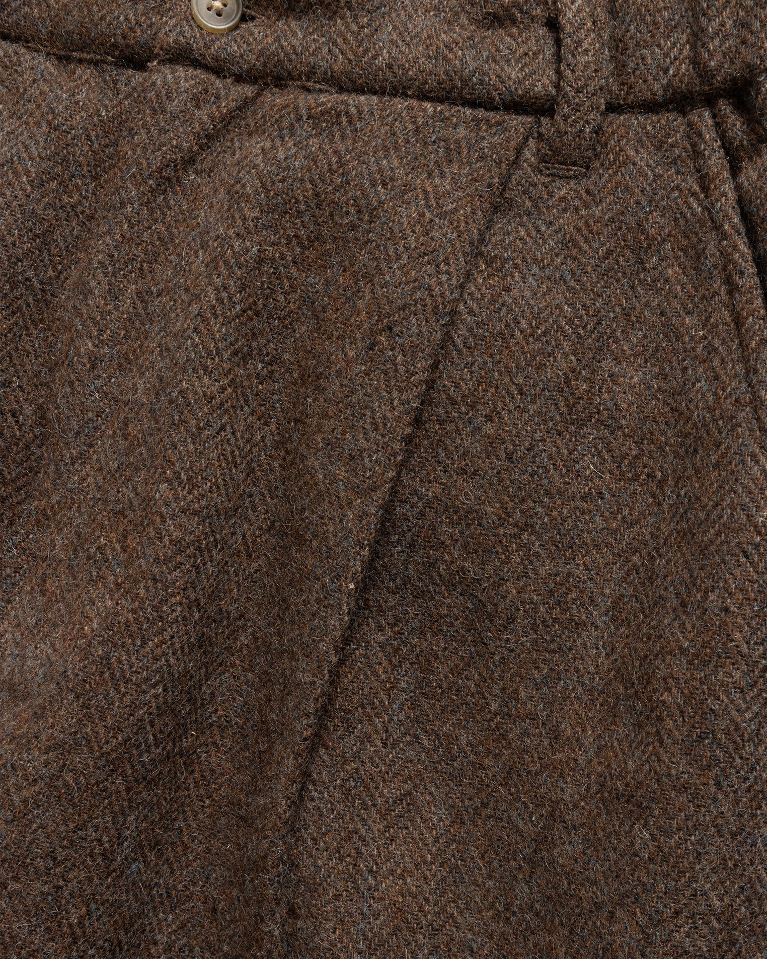 KELL PLEATED BIG PANT - TAUPE SHADOW / SLIGHT SLATE HERRINGBONE WOOLEN TWEED