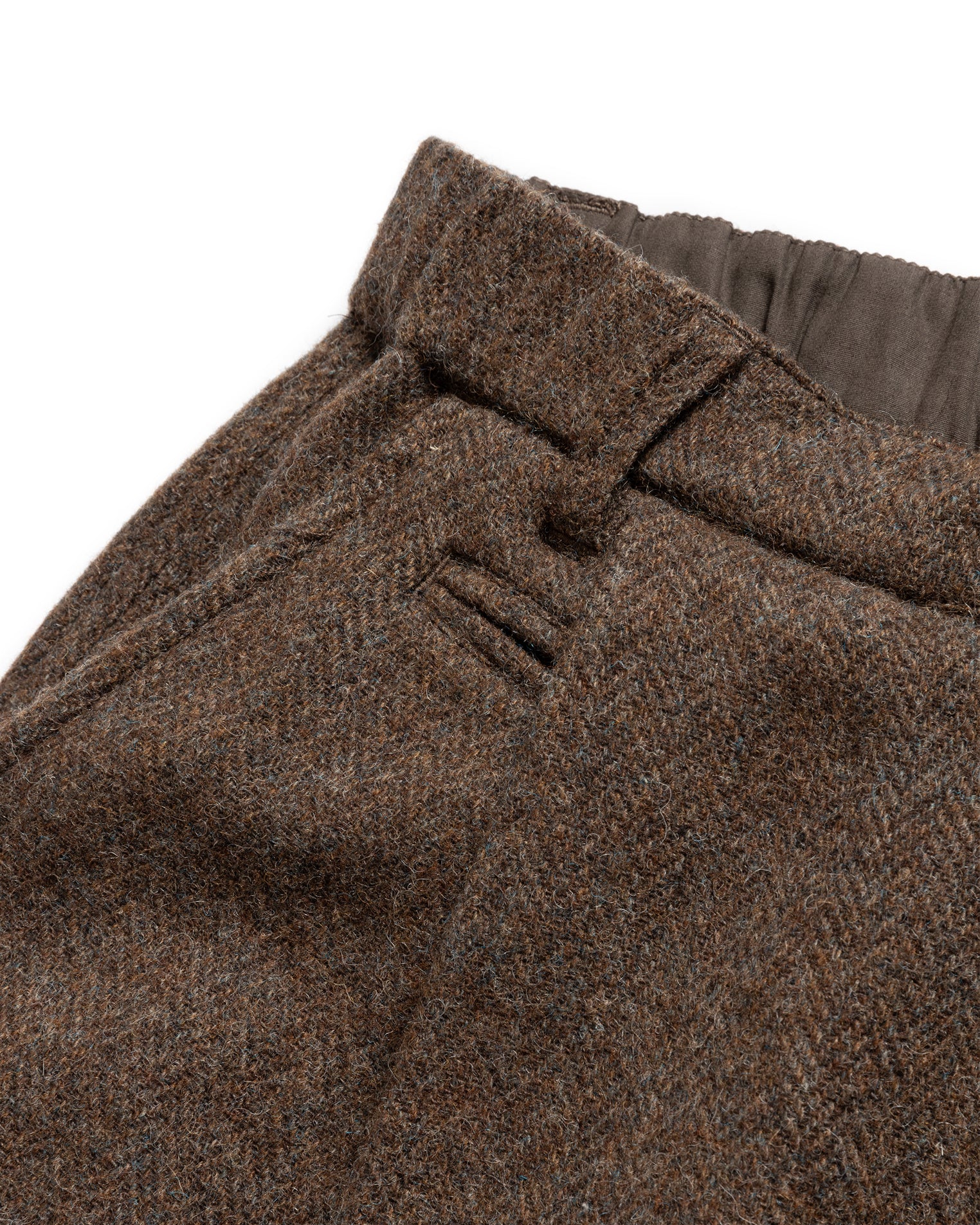 KELL PLEATED BIG PANT - TAUPE SHADOW / SLIGHT SLATE HERRINGBONE WOOLEN TWEED