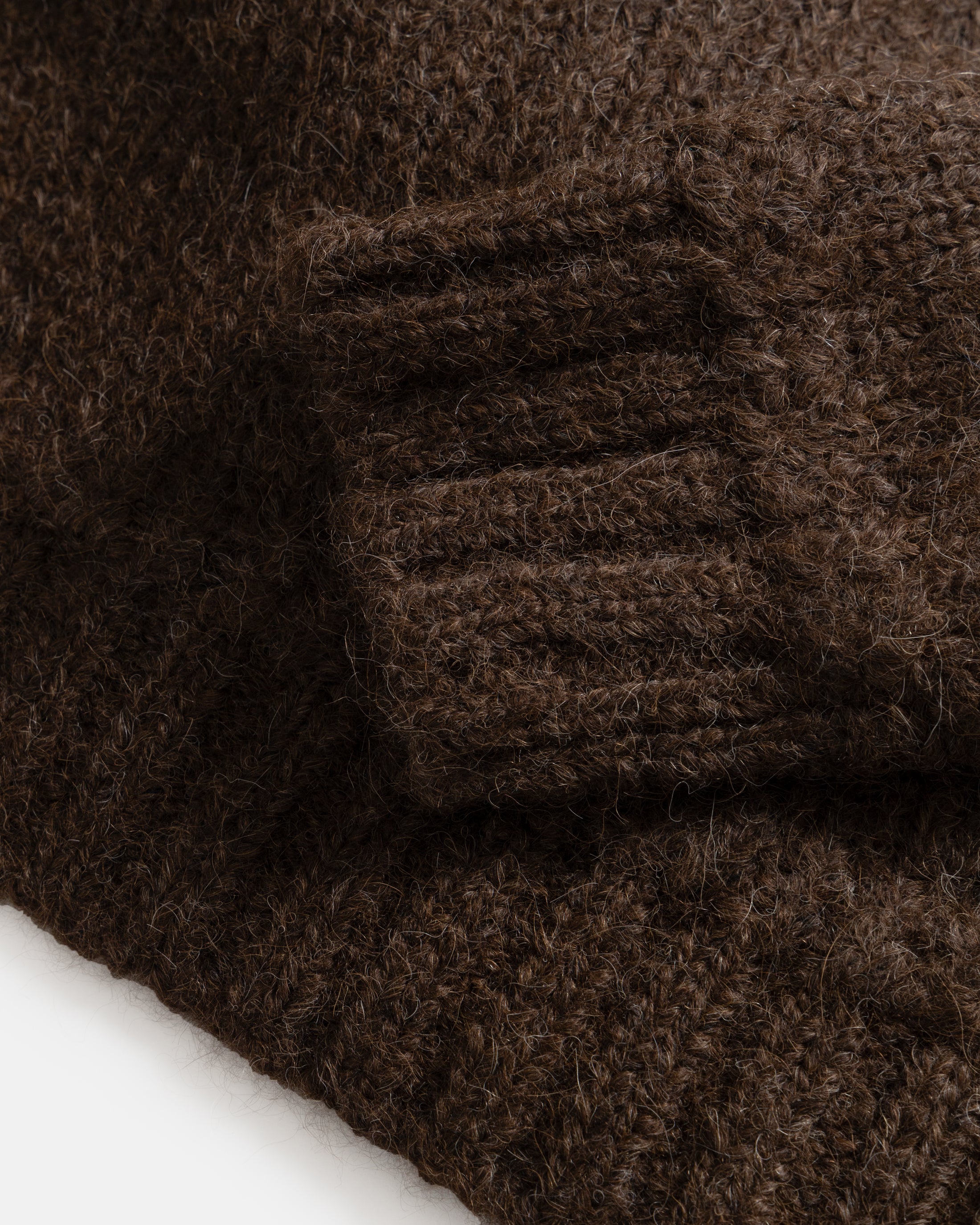 FIGLI CREWNECK SWEATER - CIOCCOLATO BROWN MELANGE HANDLOOM BRUSHED BABY ALPACA