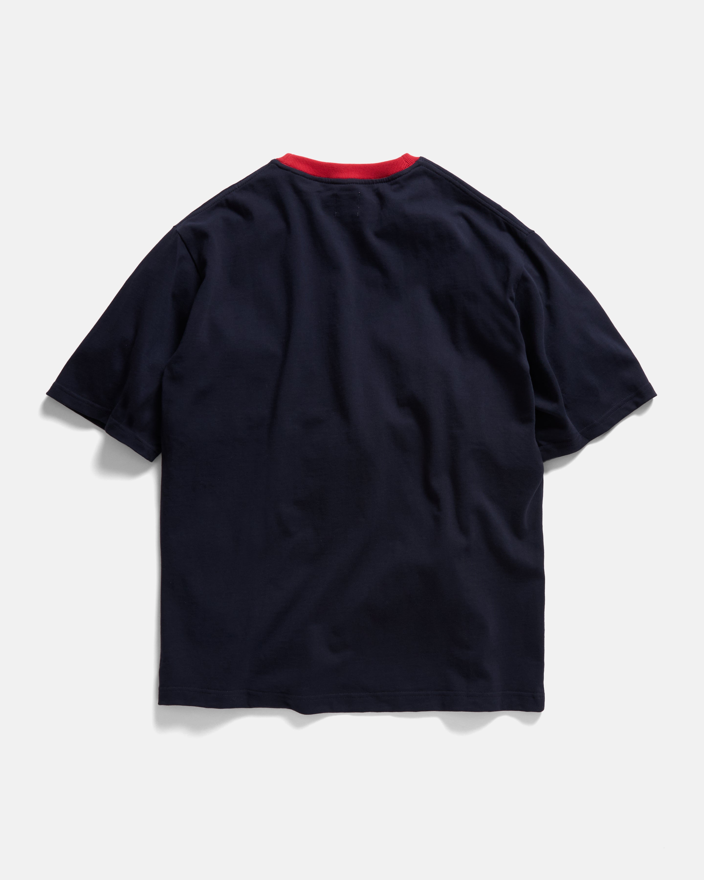 MACOMBER RINGER TEE - MIDNIGHT NAVY / DAN & WHIT'S RED 7.75 oz. ALL SEASON COTTON JERSEY