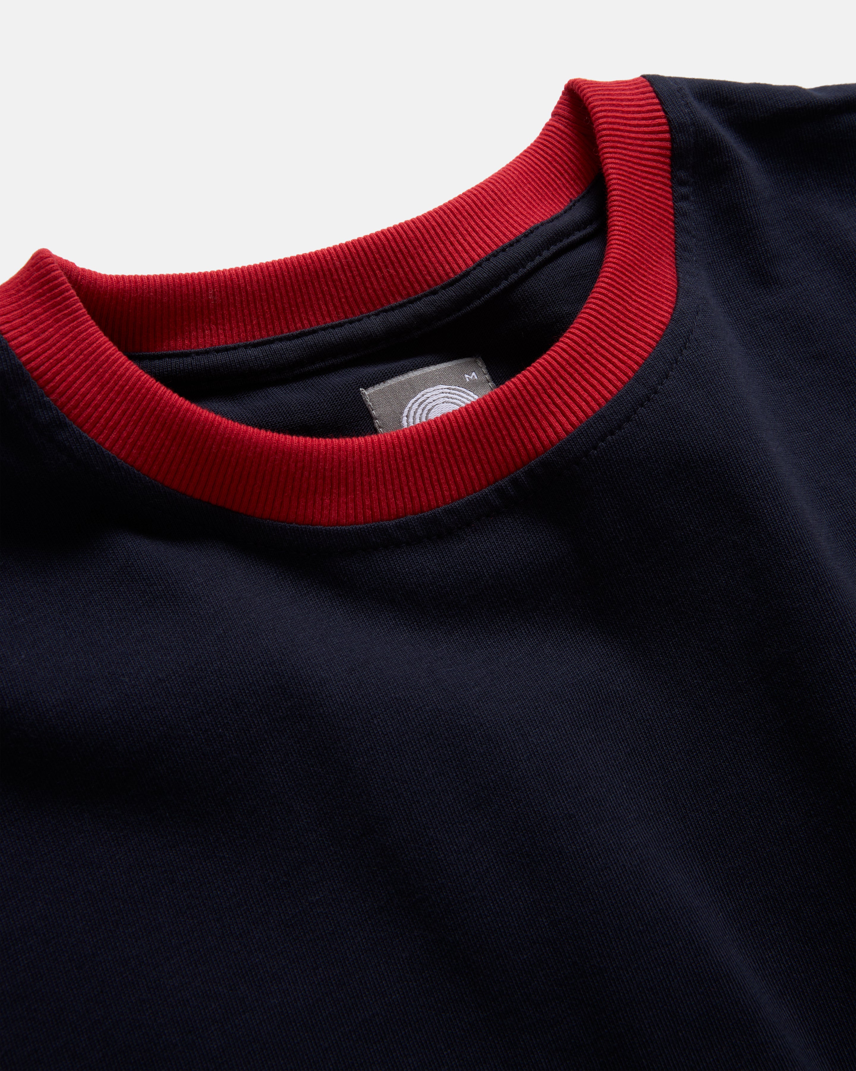 MACOMBER RINGER TEE - MIDNIGHT NAVY / DAN & WHIT'S RED 7.75 oz. ALL SEASON COTTON JERSEY