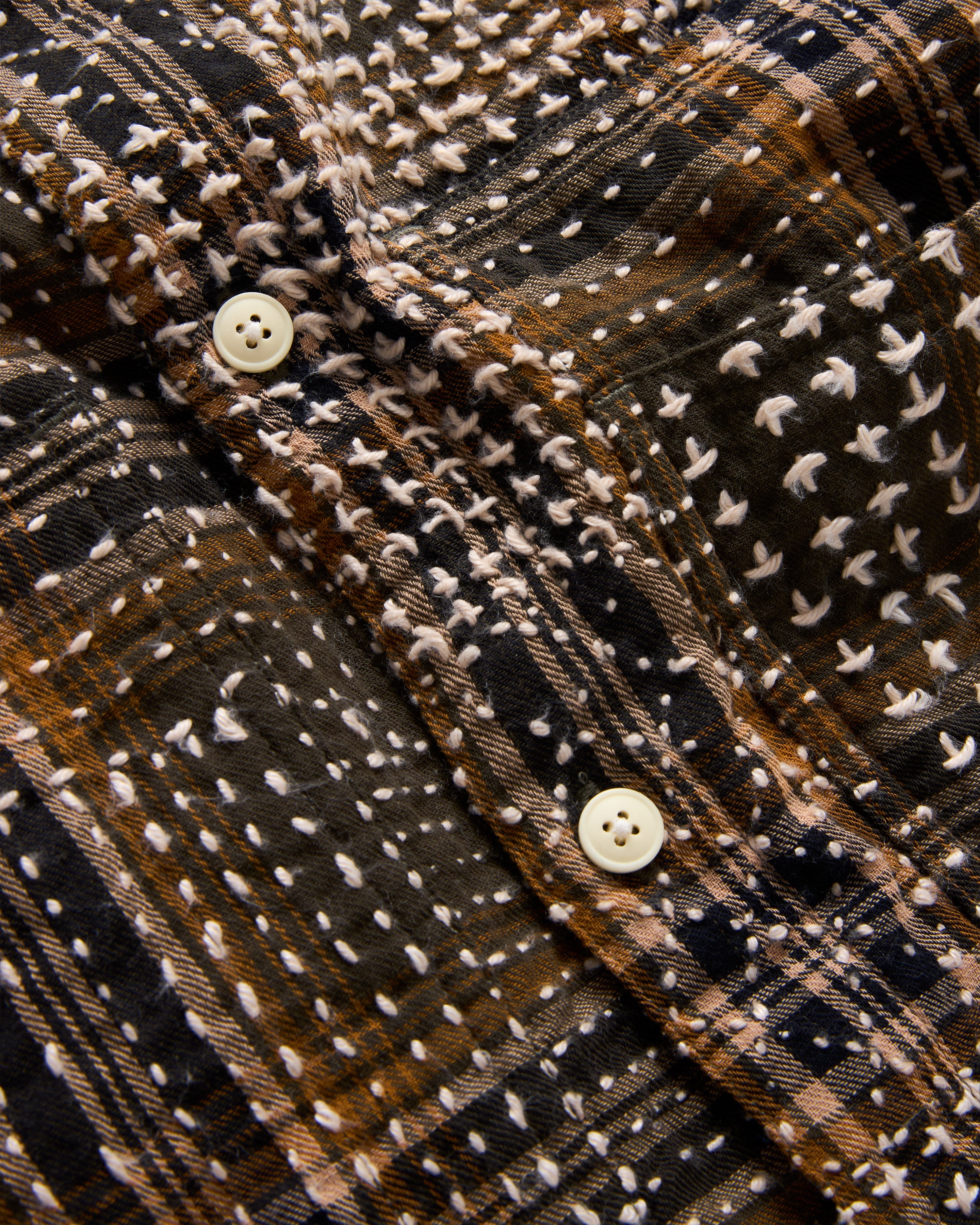 PILCHUCK HAND-EMBROIDERED OVERSHIRT - VT OLIVE / GOLDENROD / MIDNIGHT SUMMER-WEIGHT FLANNEL WITH KANTHA STITCHING