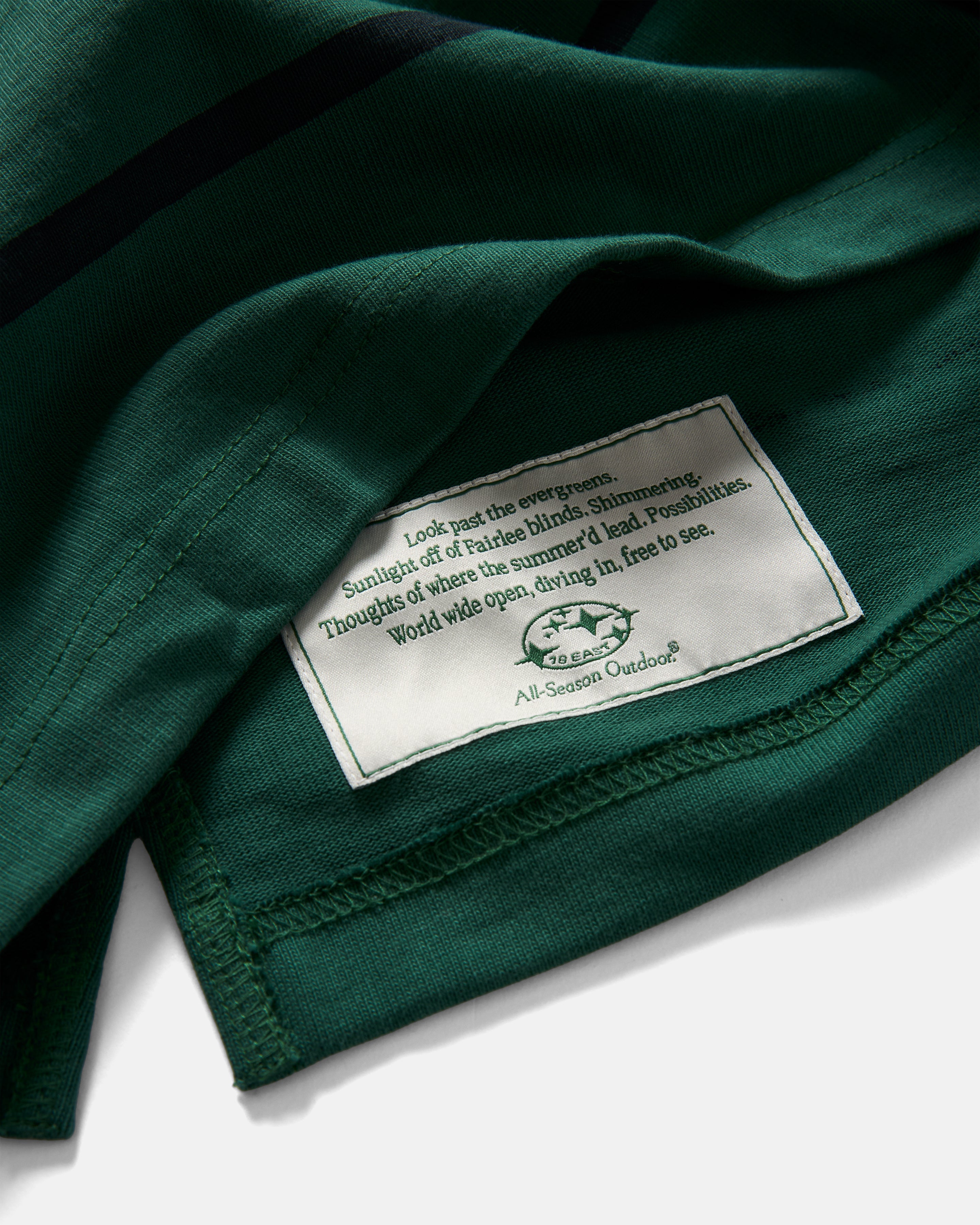 LS PINEWOLD RUGBY - PINE / MIDNIGHT NAVY BLOCK-PRINTED HEAVYWEIGHT COTTON JERSEY