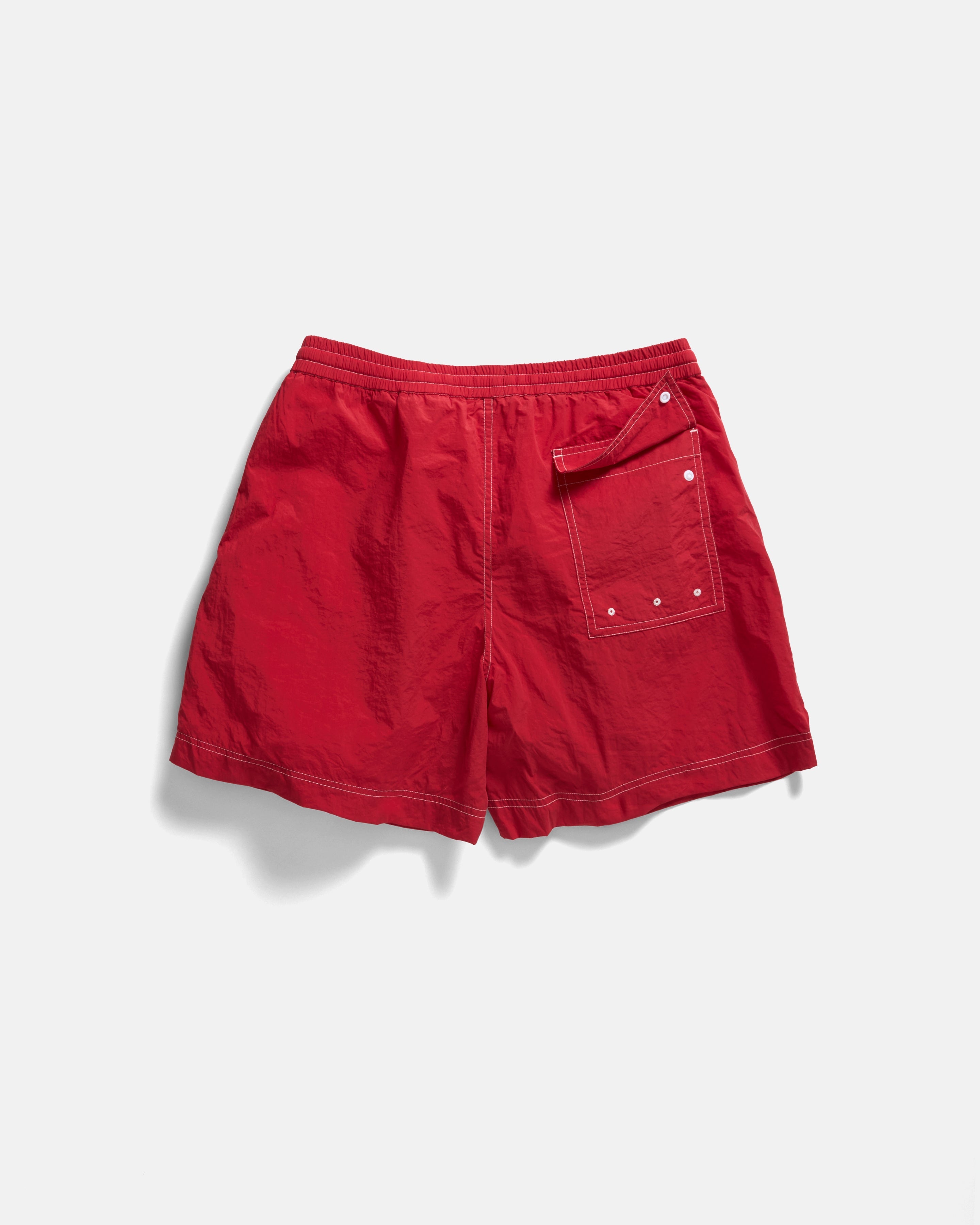 RICE SWIM TRUNK - DAN & WHIT'S RED WATER-REPELLENT NYLON