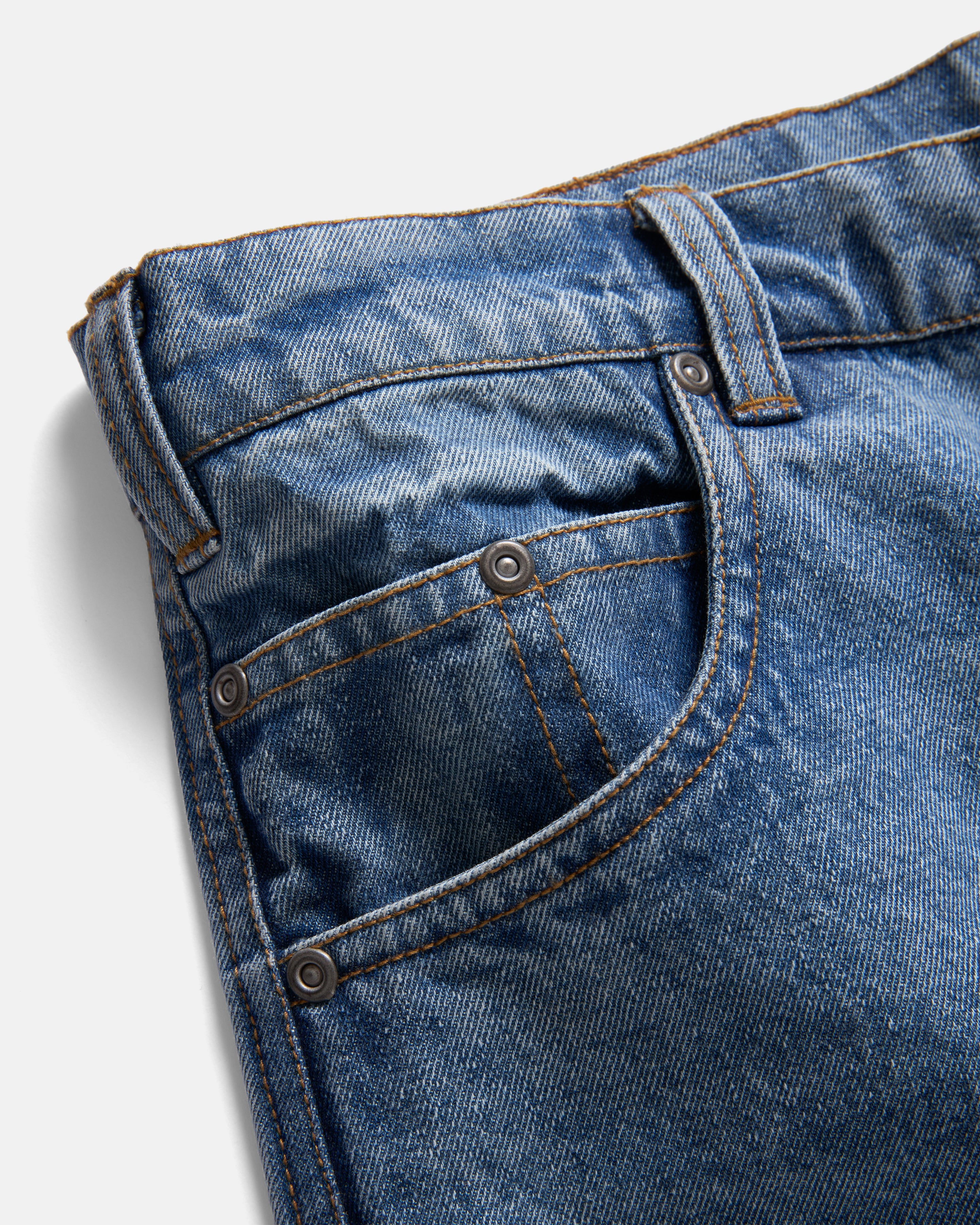 TENNER FIVE POCKET JEANS - 13 oz. MID-WASH DENIM