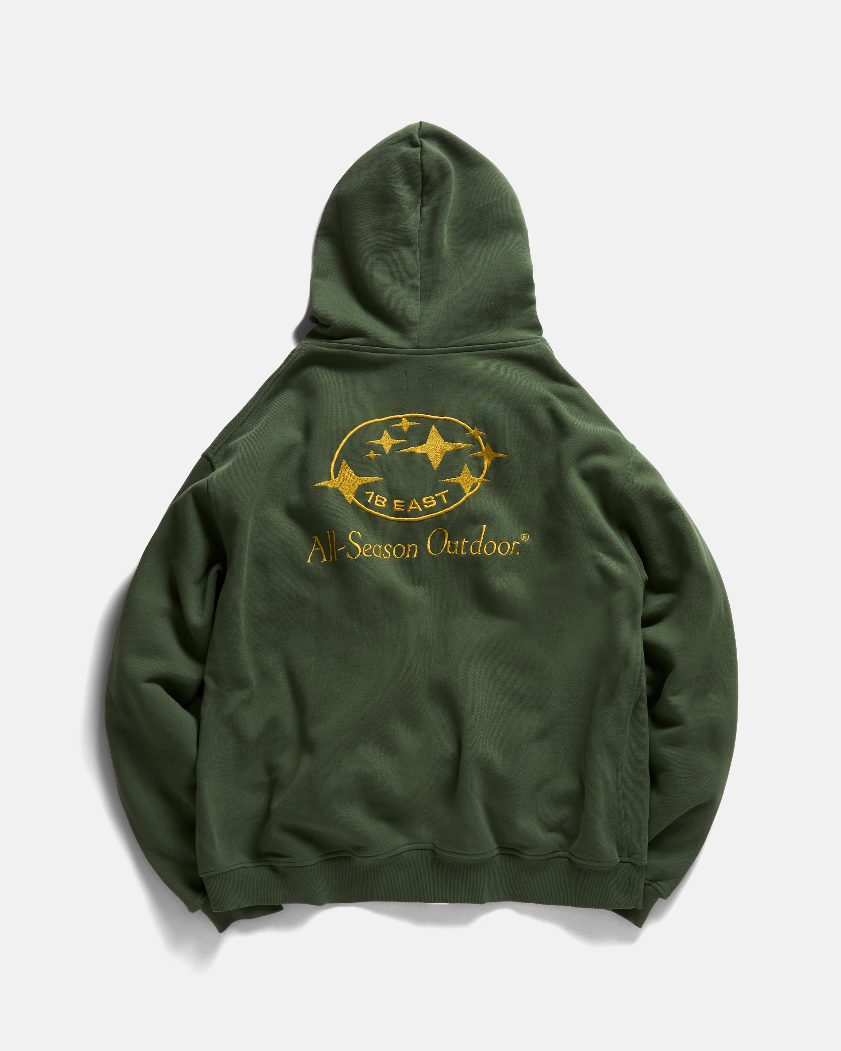 "ALL-SEASON OUTDOOR" TOLMIE FULLZIP SWEATSHIRT - FADED OLIVE / GOLDENROD 19oz. ALL COTTON FLEECE