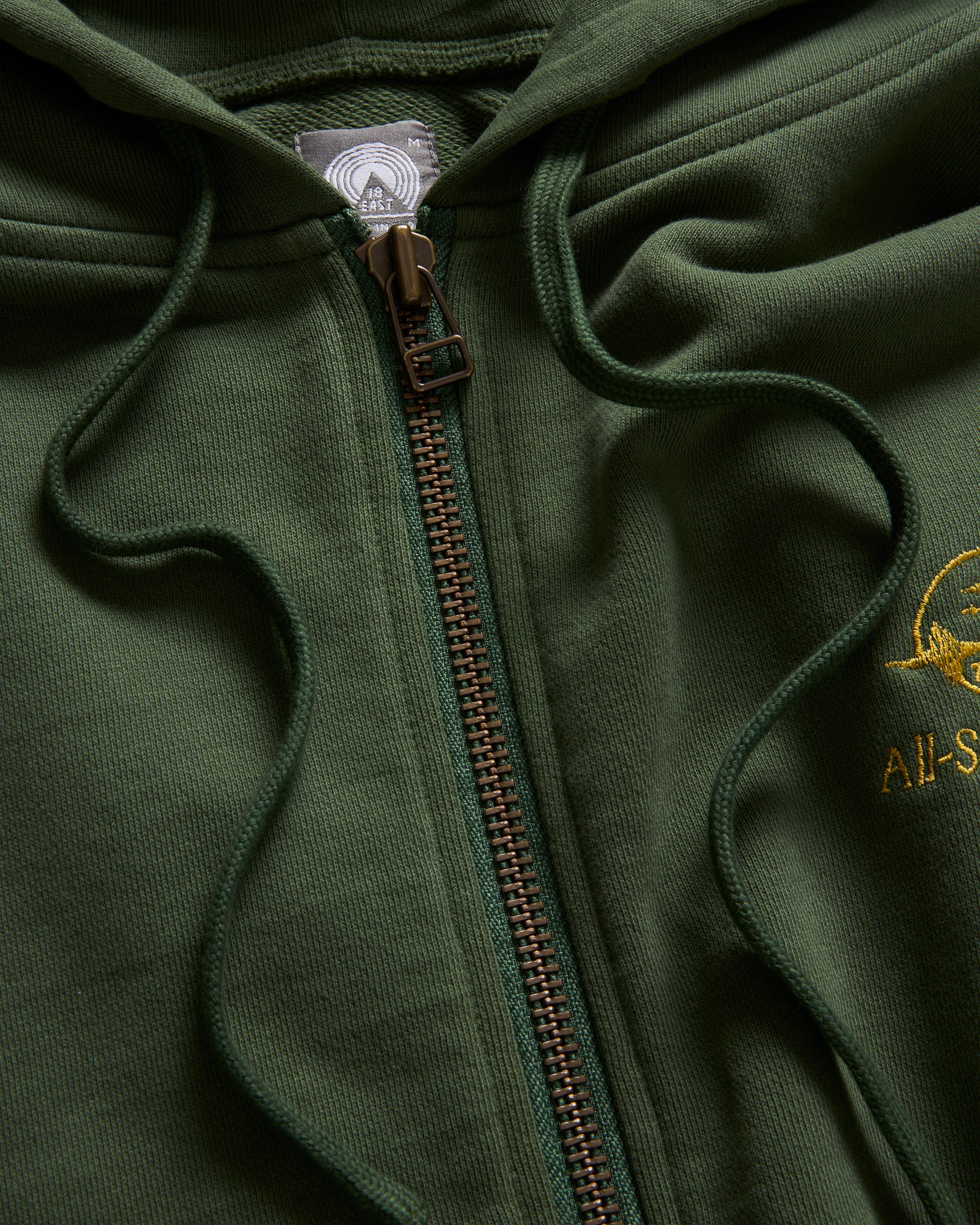 "ALL-SEASON OUTDOOR" TOLMIE FULLZIP SWEATSHIRT - FADED OLIVE / GOLDENROD 19oz. ALL COTTON FLEECE