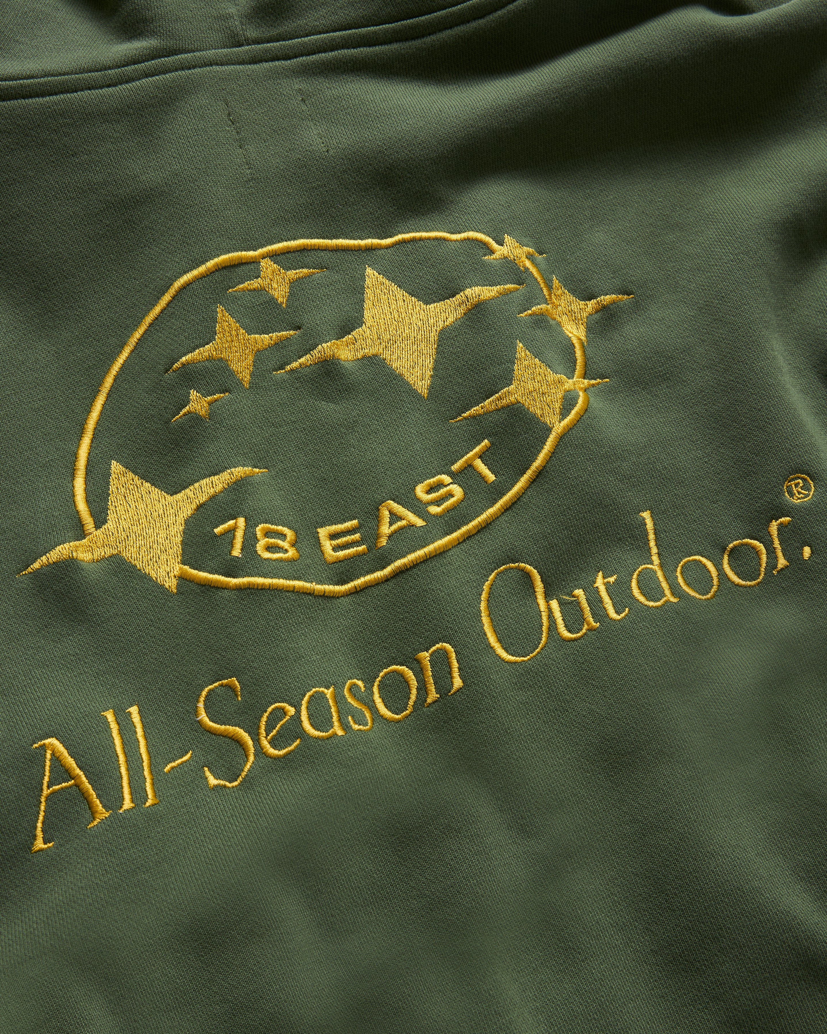 "ALL-SEASON OUTDOOR" TOLMIE FULLZIP SWEATSHIRT - FADED OLIVE / GOLDENROD 19oz. ALL COTTON FLEECE