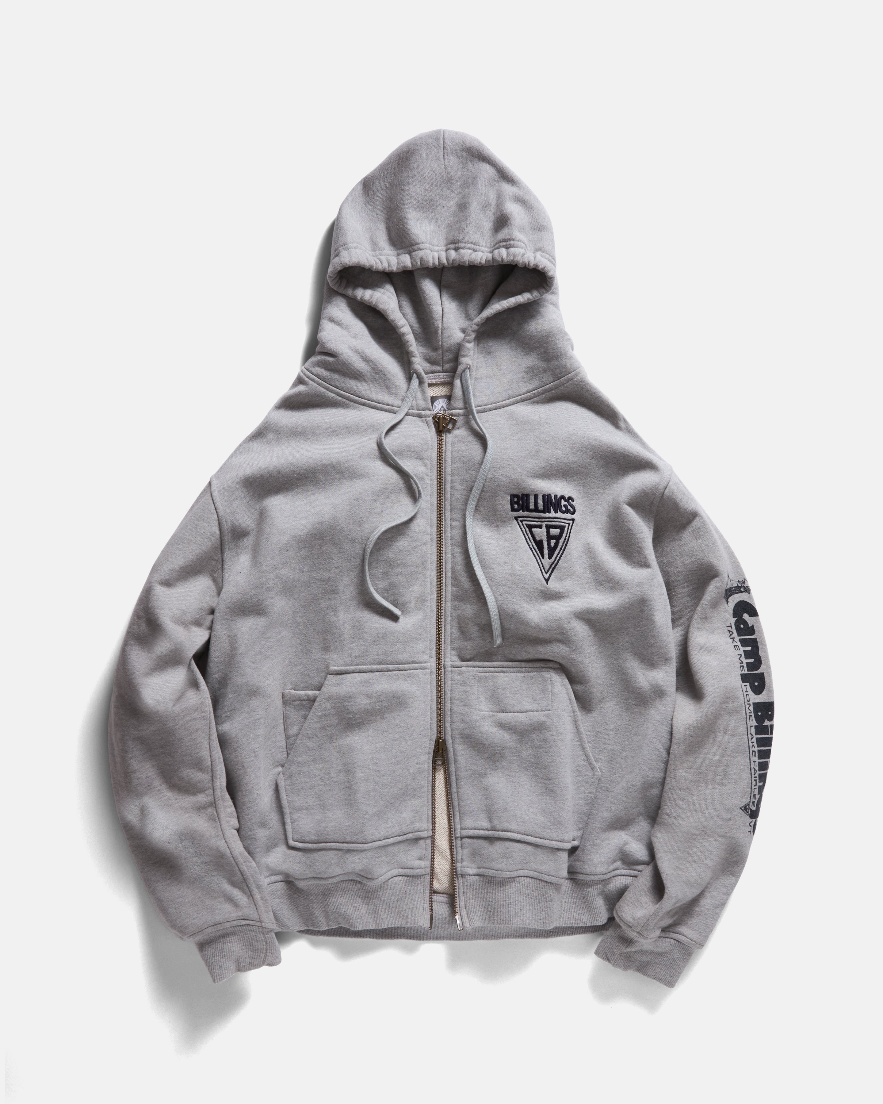 "CLOCKTOWER" TOLMIE FULLZIP SWEATSHIRT - PRACTICE HEATHER / MIDNIGHT NAVY 19oz. ALL COTTON FLEECE