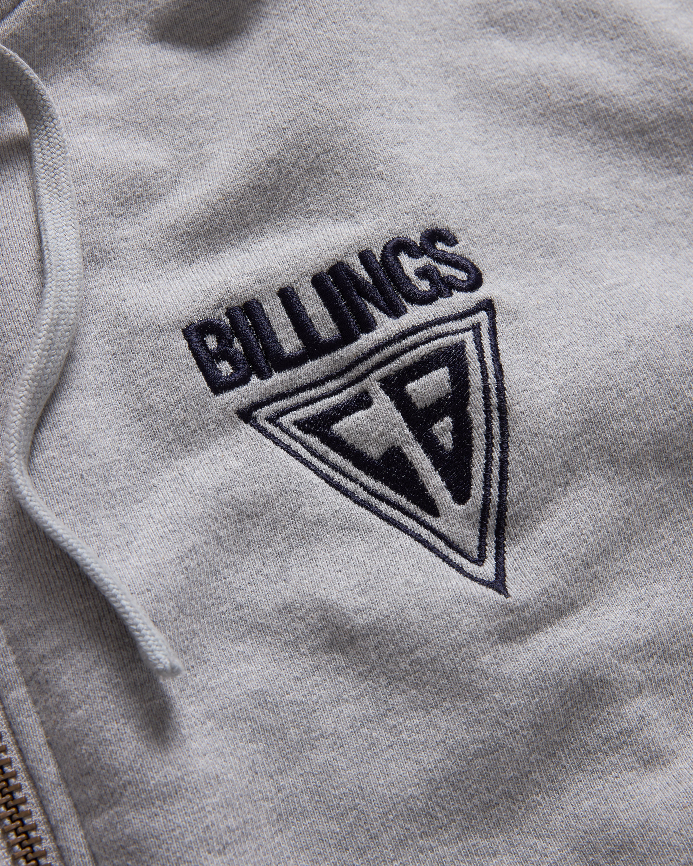 "CLOCKTOWER" TOLMIE FULLZIP SWEATSHIRT - PRACTICE HEATHER / MIDNIGHT NAVY 19oz. ALL COTTON FLEECE