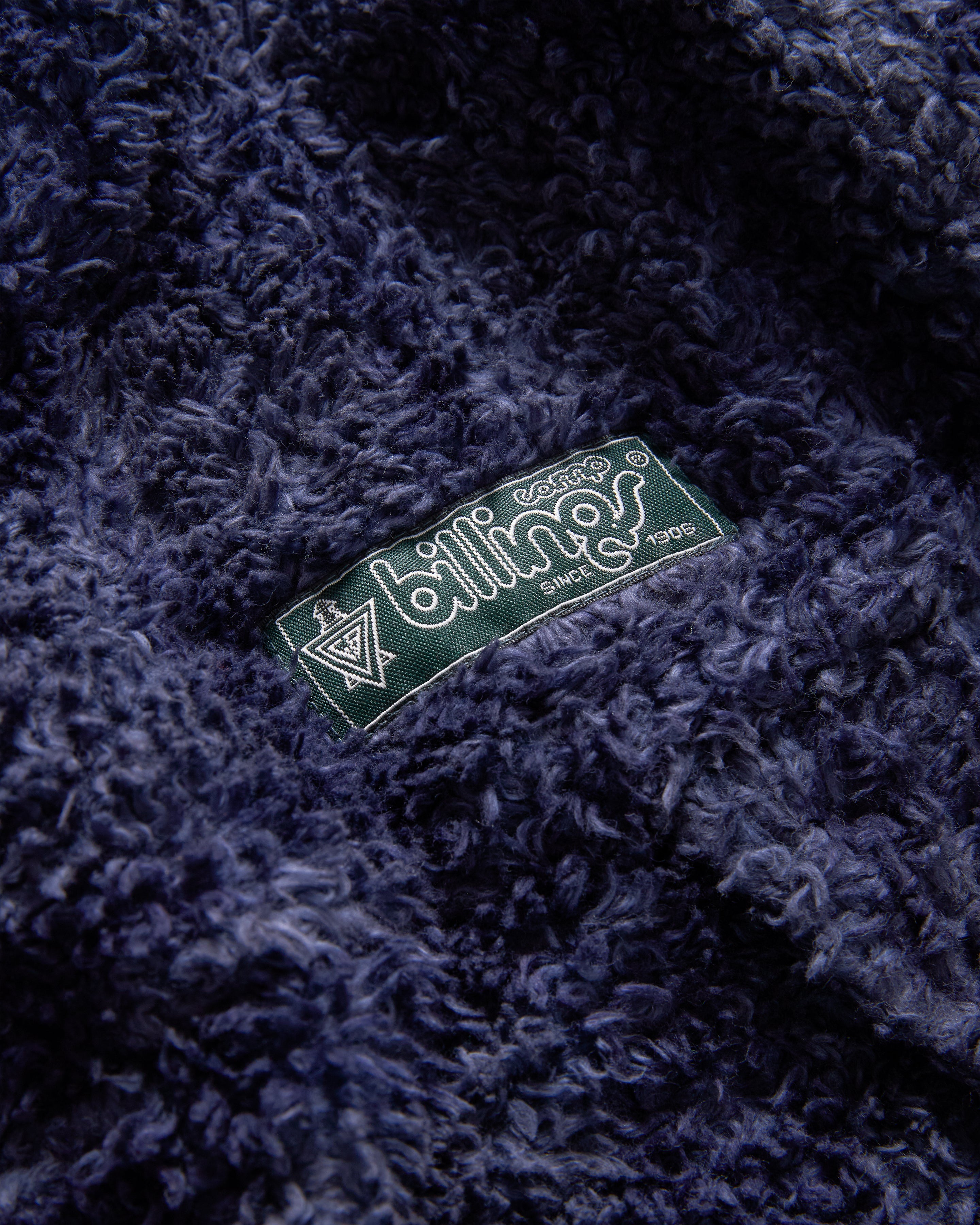 VENTURA DEEP PILE PULLOVER - TONAL MIDNIGHT NAVY SHADOW SCREENED ORGANIC COTTON SHERPA