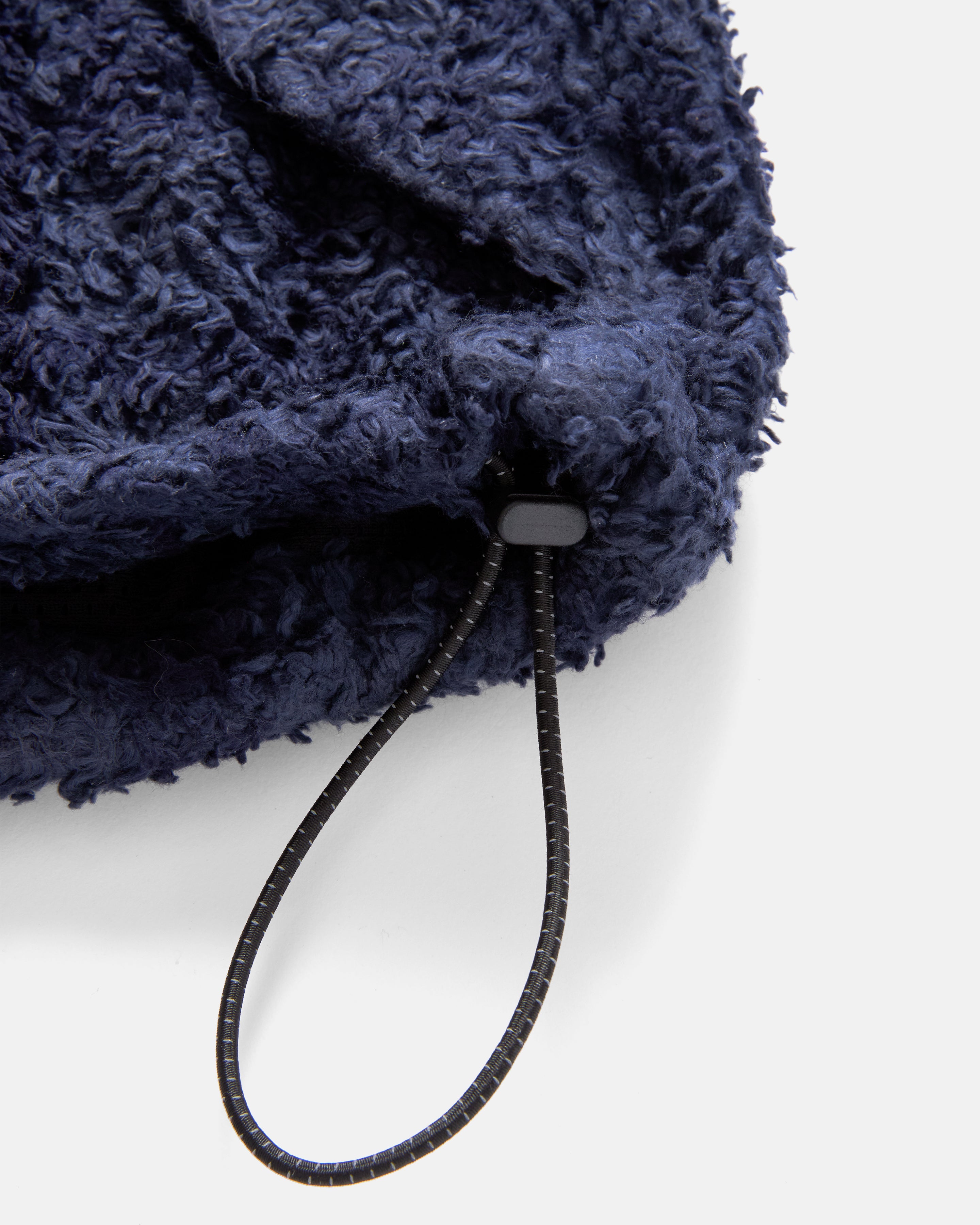 VENTURA DEEP PILE PULLOVER - TONAL MIDNIGHT NAVY SHADOW SCREENED ORGANIC COTTON SHERPA