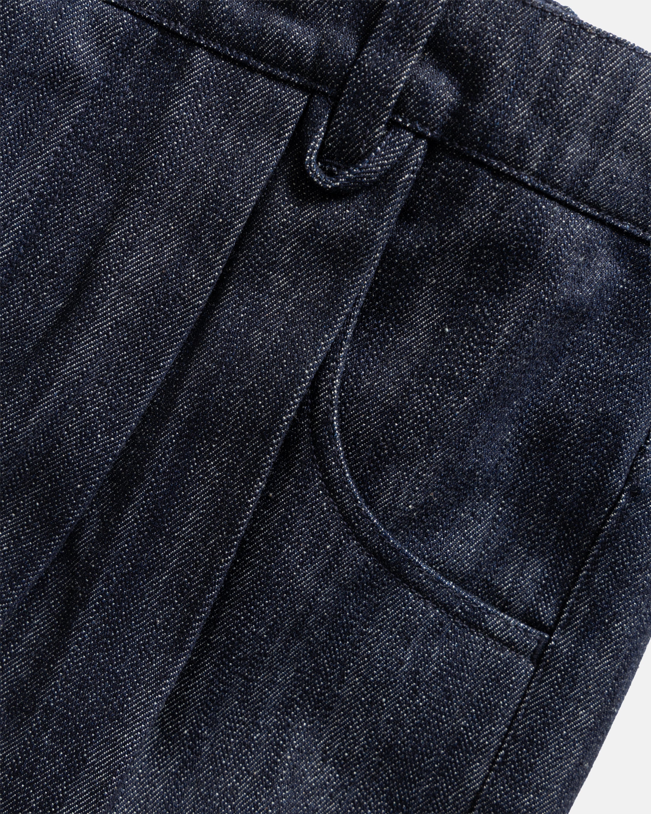 CALISTO DOUBLE PLEATED BIG JEANS - 13 oz. RAW DENIM – 18 East