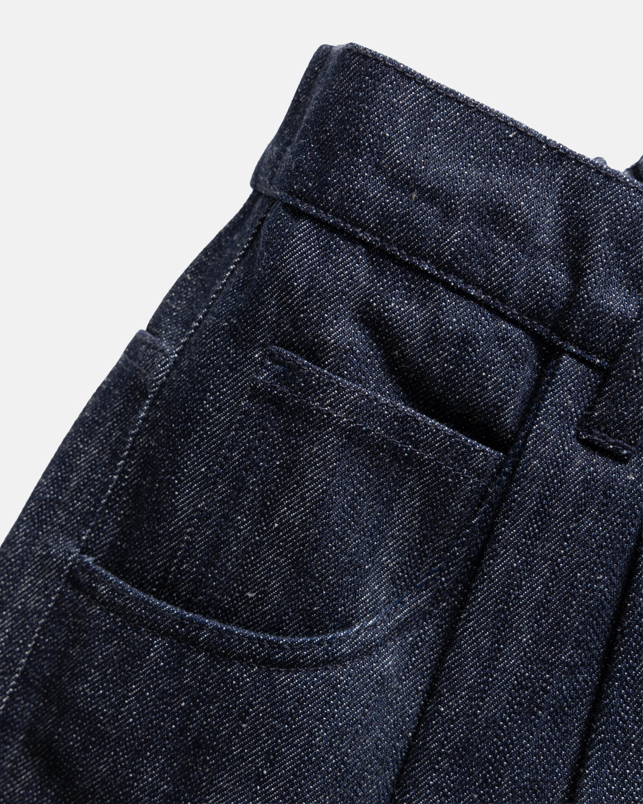 CALISTO DOUBLE PLEATED BIG JEANS - 13 oz. RAW DENIM – 18 East