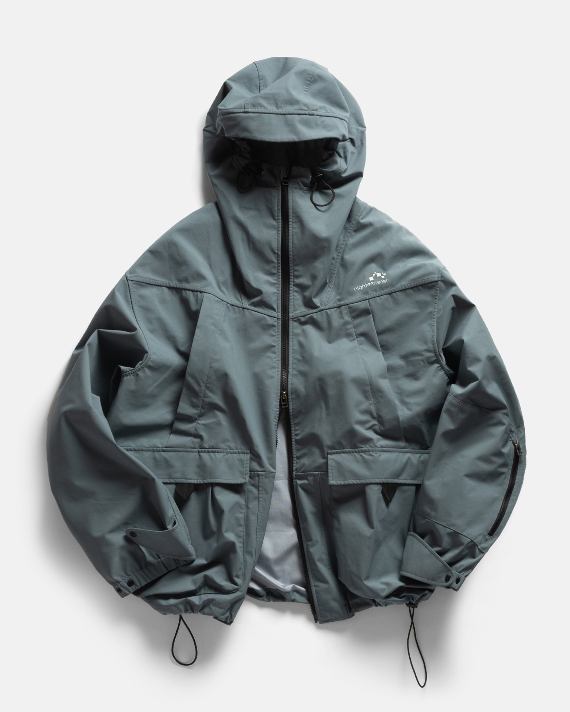 CASCADE OUTDOOR PROTECTION SYSTEM HOODED SHELL - LUNAR ROCK WATER-REPELLENT 3L BONDED MEMBRANE