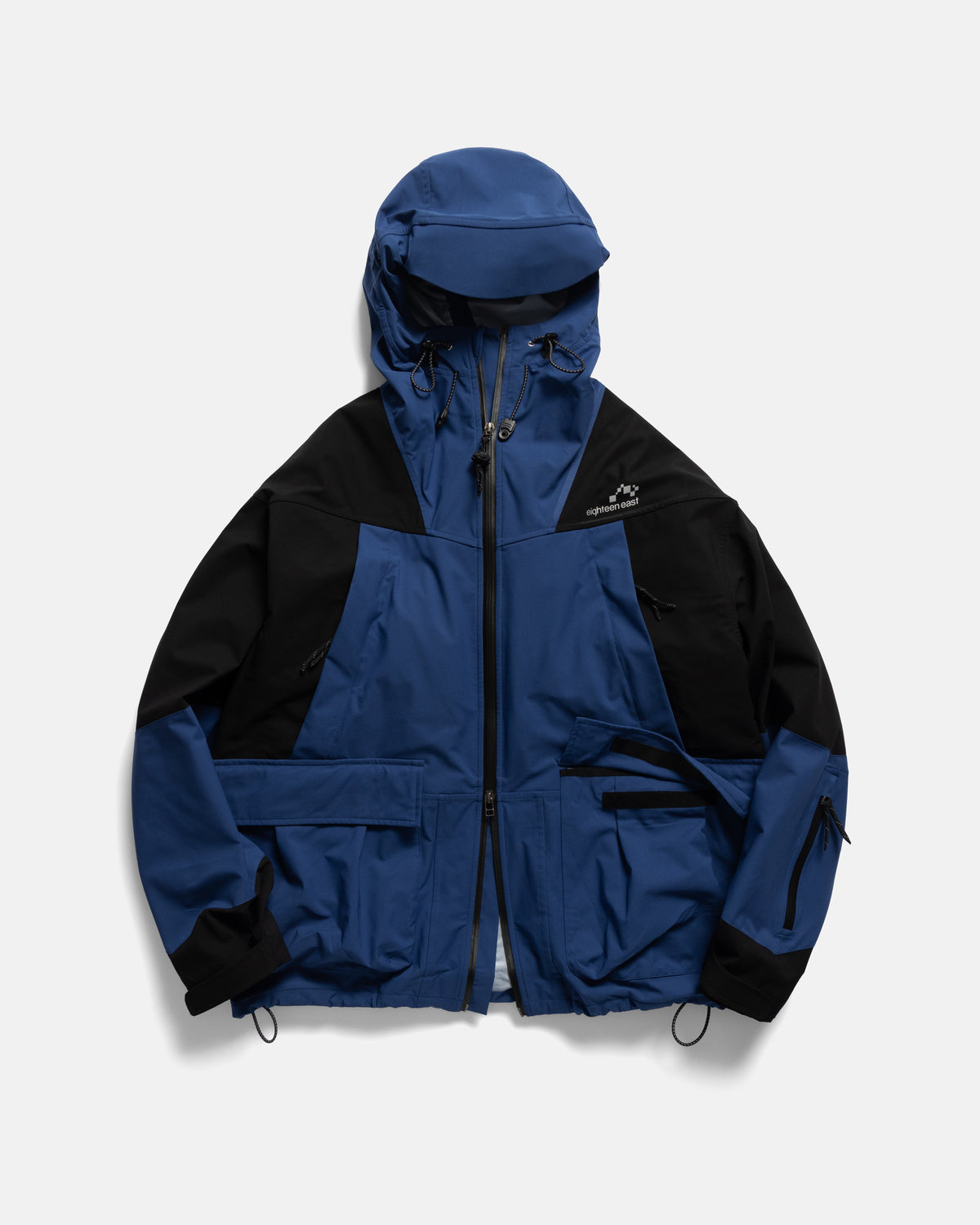 KEENAN'S CASCADE OUTDOOR PROTECTION SYSTEM HOODED SHELL - FADED ROYAL / BLACK WATER-REPELLENT 3L BONDED MEMBRANE