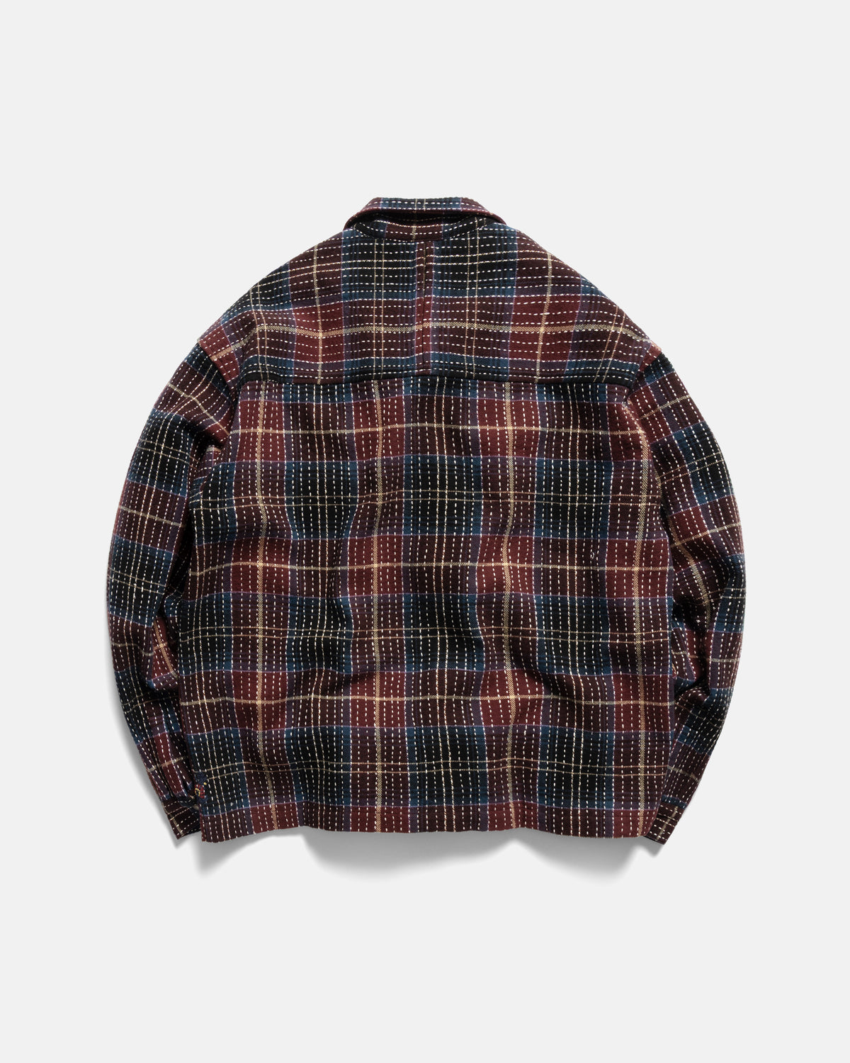 CHAMOIS FLAP POCKET SAM SHIRT - CRIMSON / BLACK / WINTER WHITE / EVENING SKY / LILAC BRUSHED COTTON FANNEL WITH KANTHA STITCHING