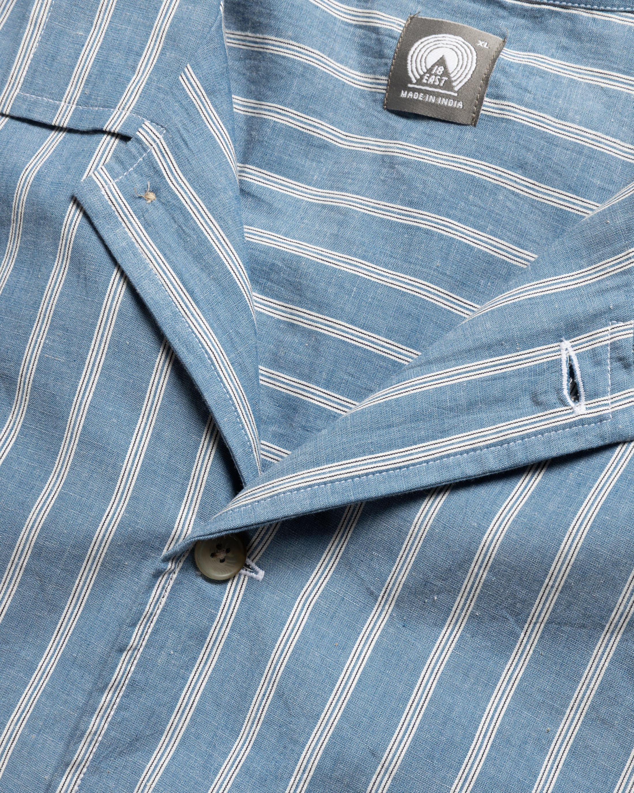 L/S SAM SHIRT - CHAMBRAY / WHITE / NAVY YARN DYED END ON END COTTON