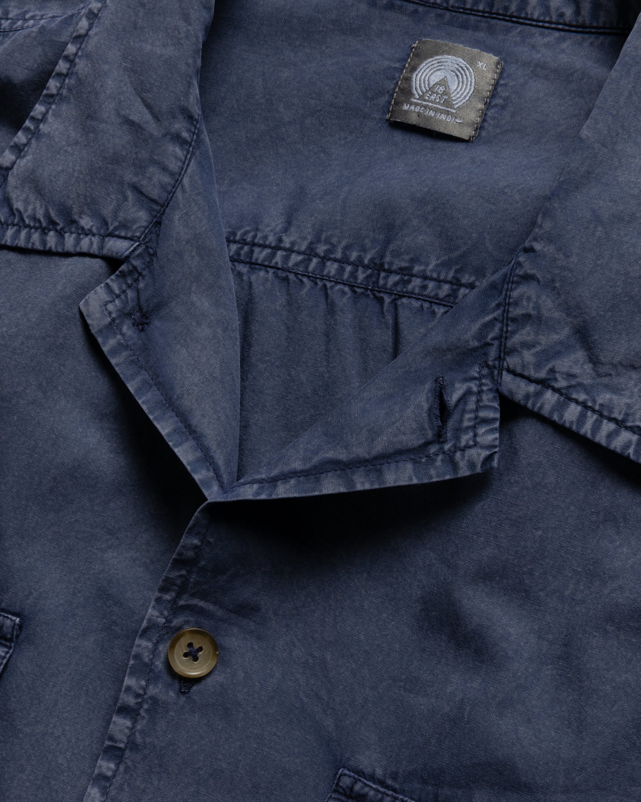 WES STRAIGHT HEM WORK SHIRT - WASHED NAVY PIGMENT DYED POPLIN