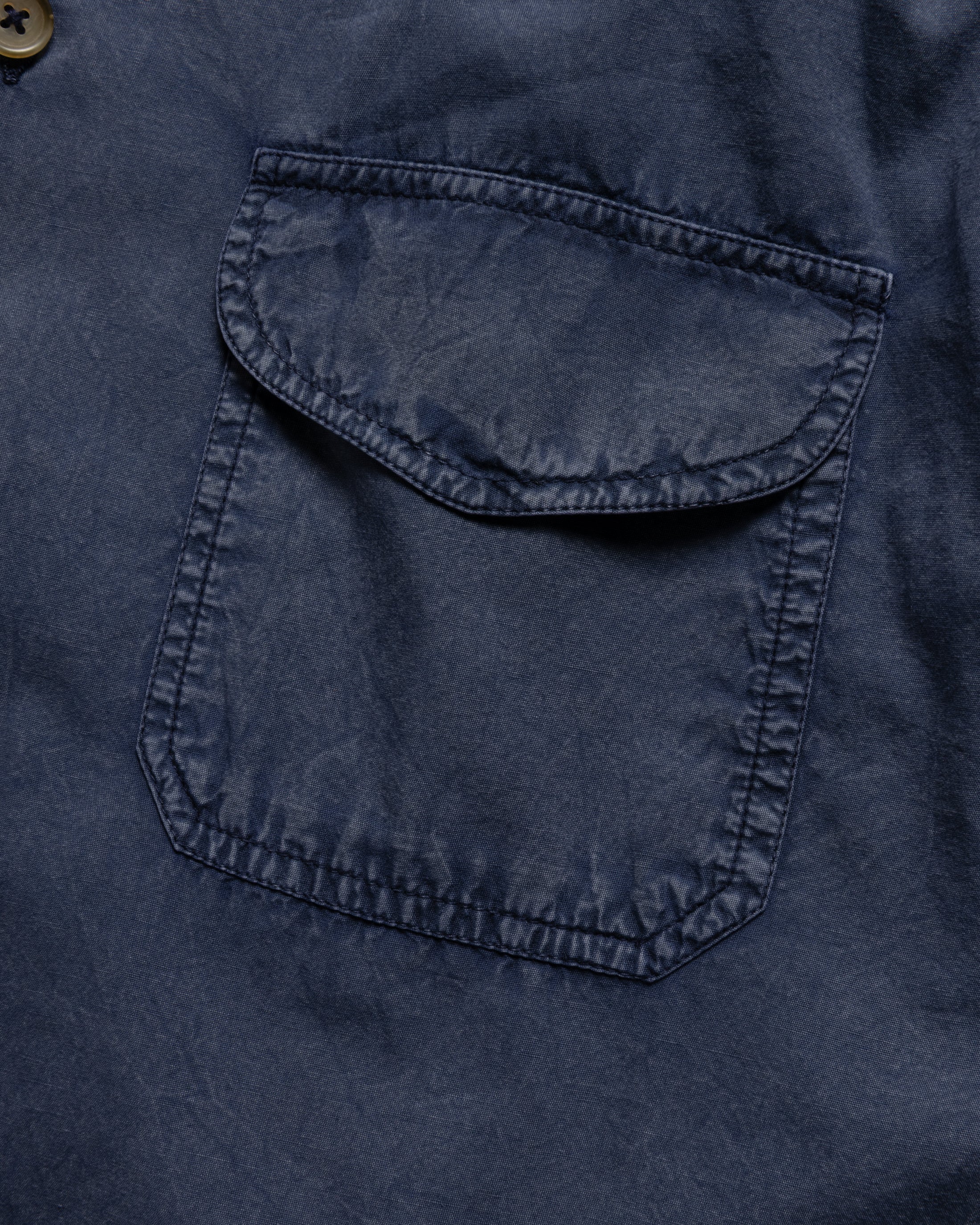WES STRAIGHT HEM WORK SHIRT - WASHED NAVY PIGMENT DYED POPLIN