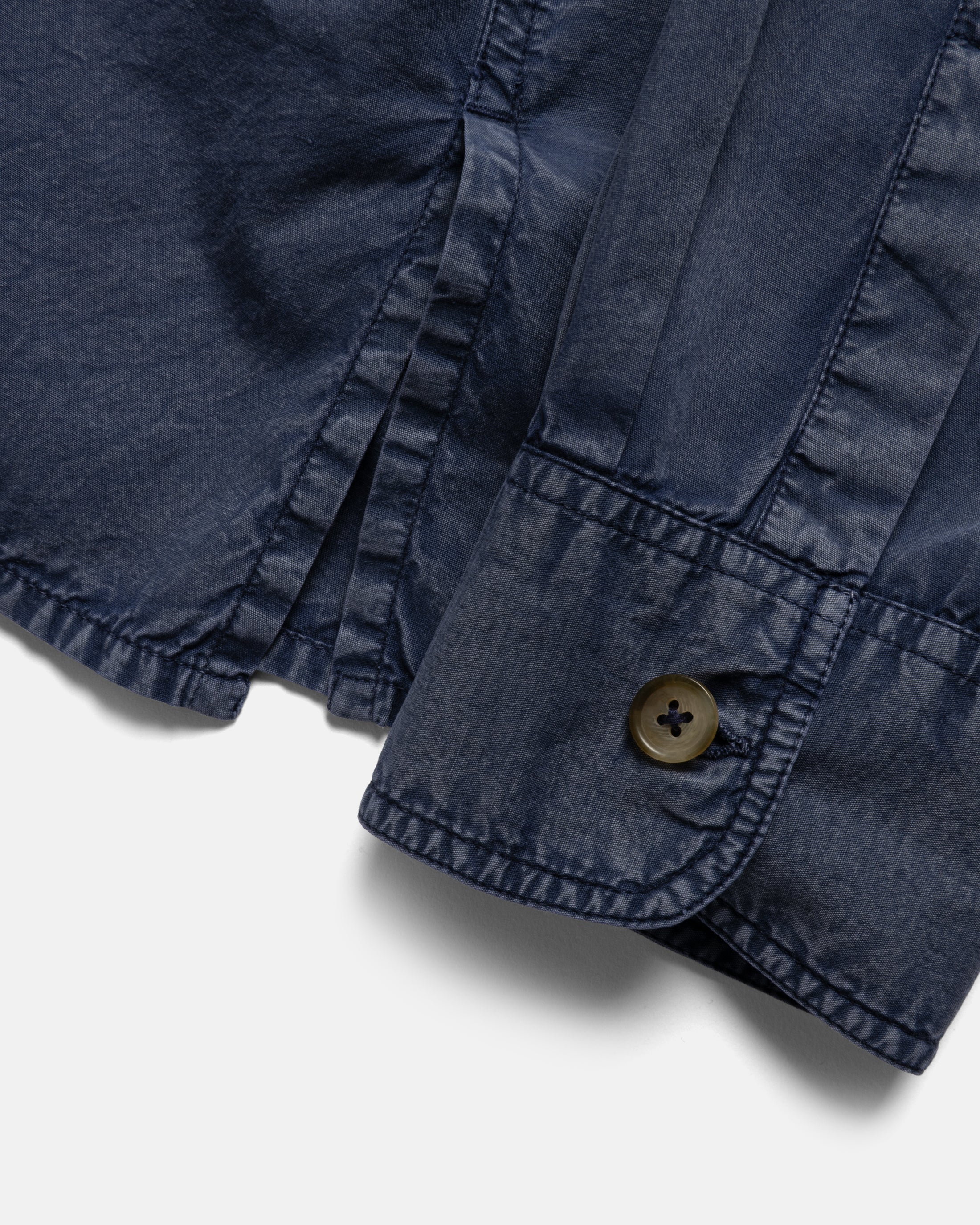 WES STRAIGHT HEM WORK SHIRT - WASHED NAVY PIGMENT DYED POPLIN