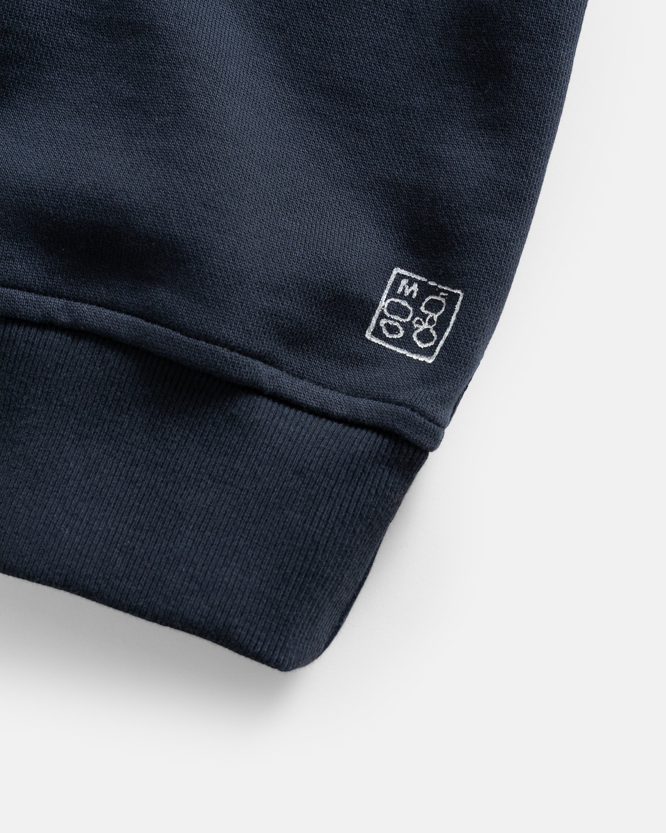COLLAN ZIP COLLARED SWEATSHIRT - NAVY 19oz. ALL COTTON LOOPBACK