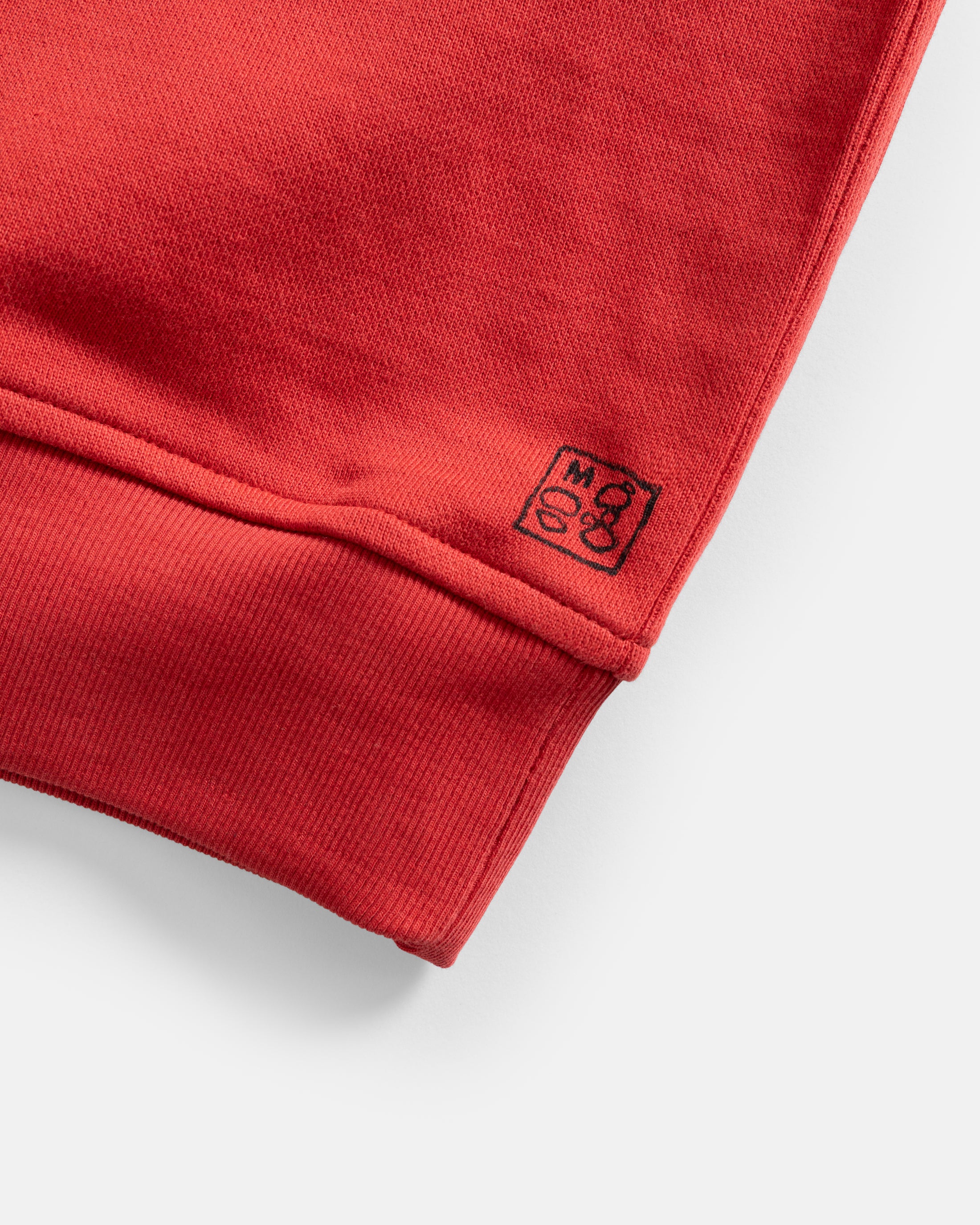 COLLAN ZIP COLLARED SWEATSHIRT - FADED RED 19oz. ALL COTTON LOOPBACK TERRY FLEECE