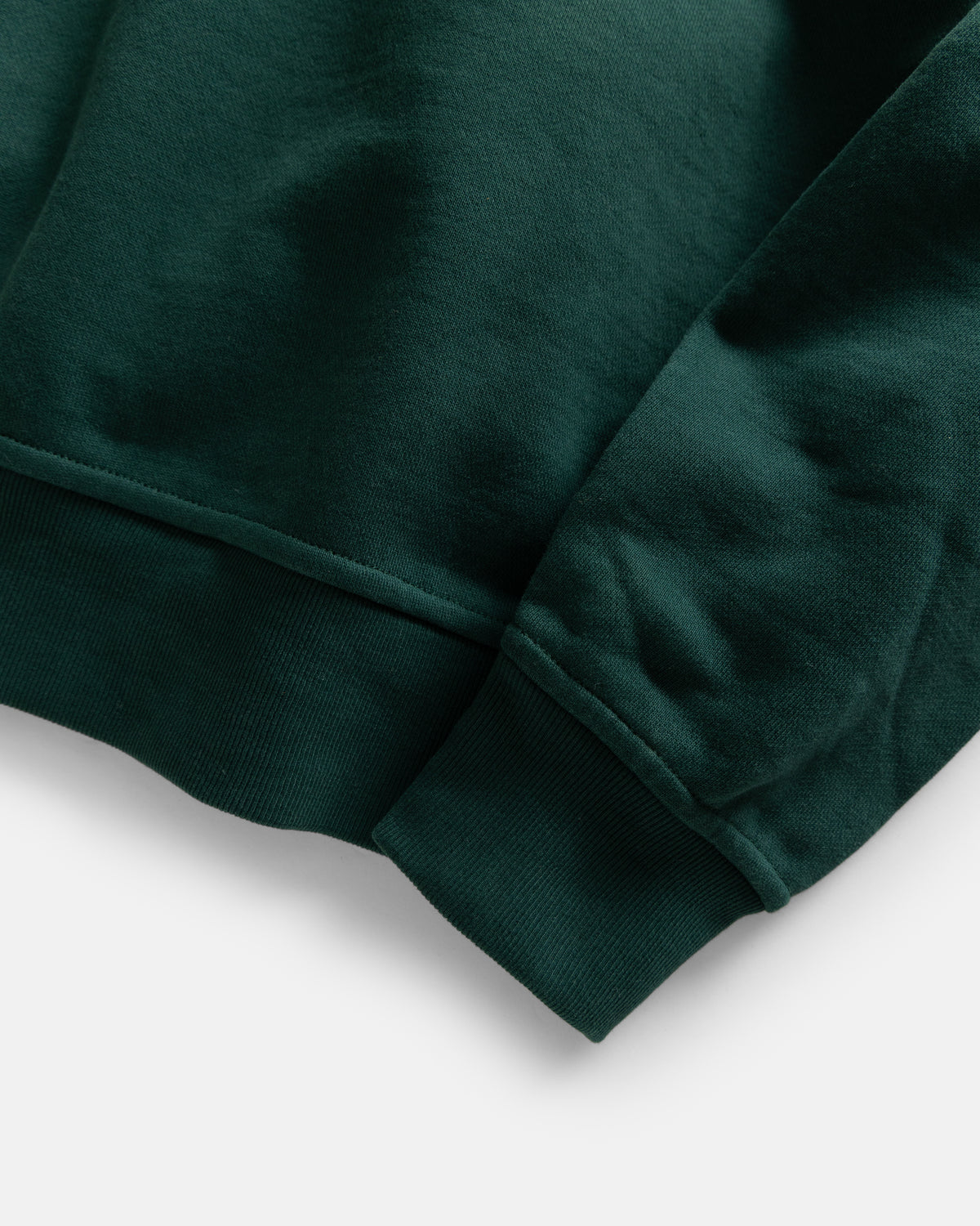 COLLAN ZIP COLLARED SWEATSHIRT - DEEP FOREST 19oz. ALL COTTON LOOPBACK TERRY FLEECE