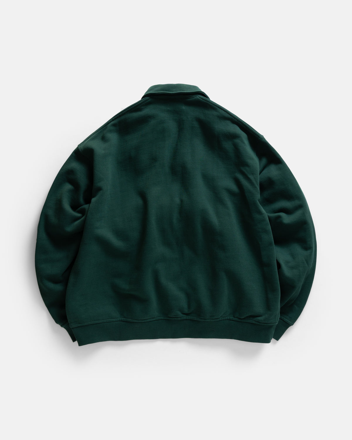 COLLAN ZIP COLLARED SWEATSHIRT - DEEP FOREST 19oz. ALL COTTON LOOPBACK TERRY FLEECE