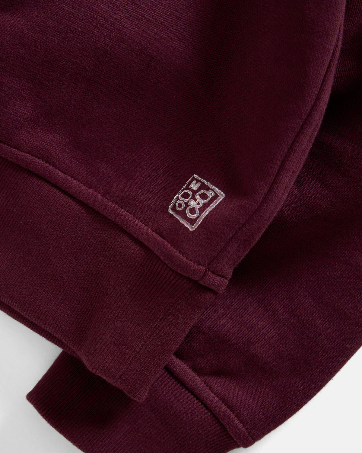 COLLAN ZIP COLLARED SWEATSHIRT - BORDEAUX 19oz. ALL COTTON LOOPBACK TERRY FLEECE
