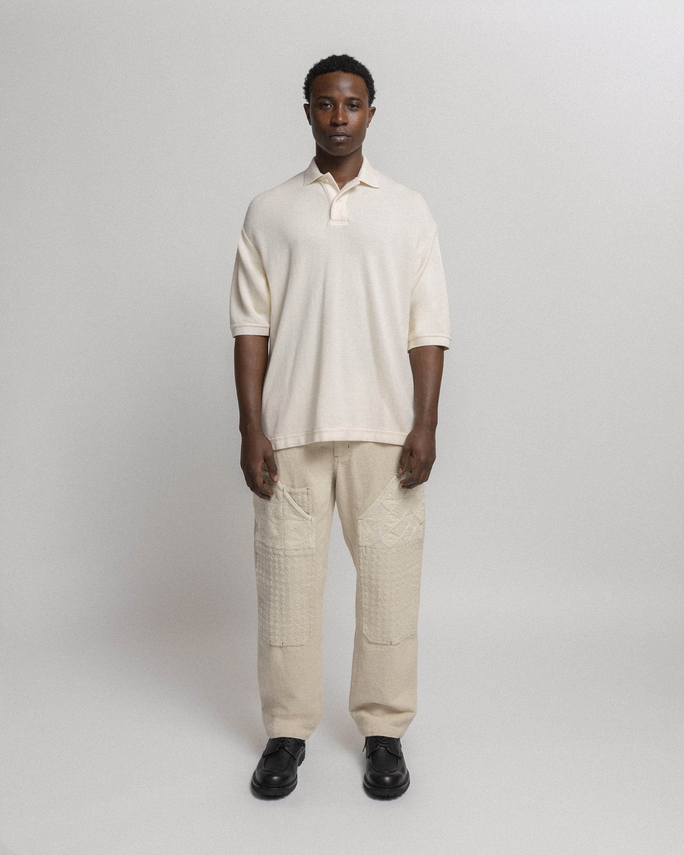 COTTAGE SS GIANT POLO - WHITE COTTON PIQUE