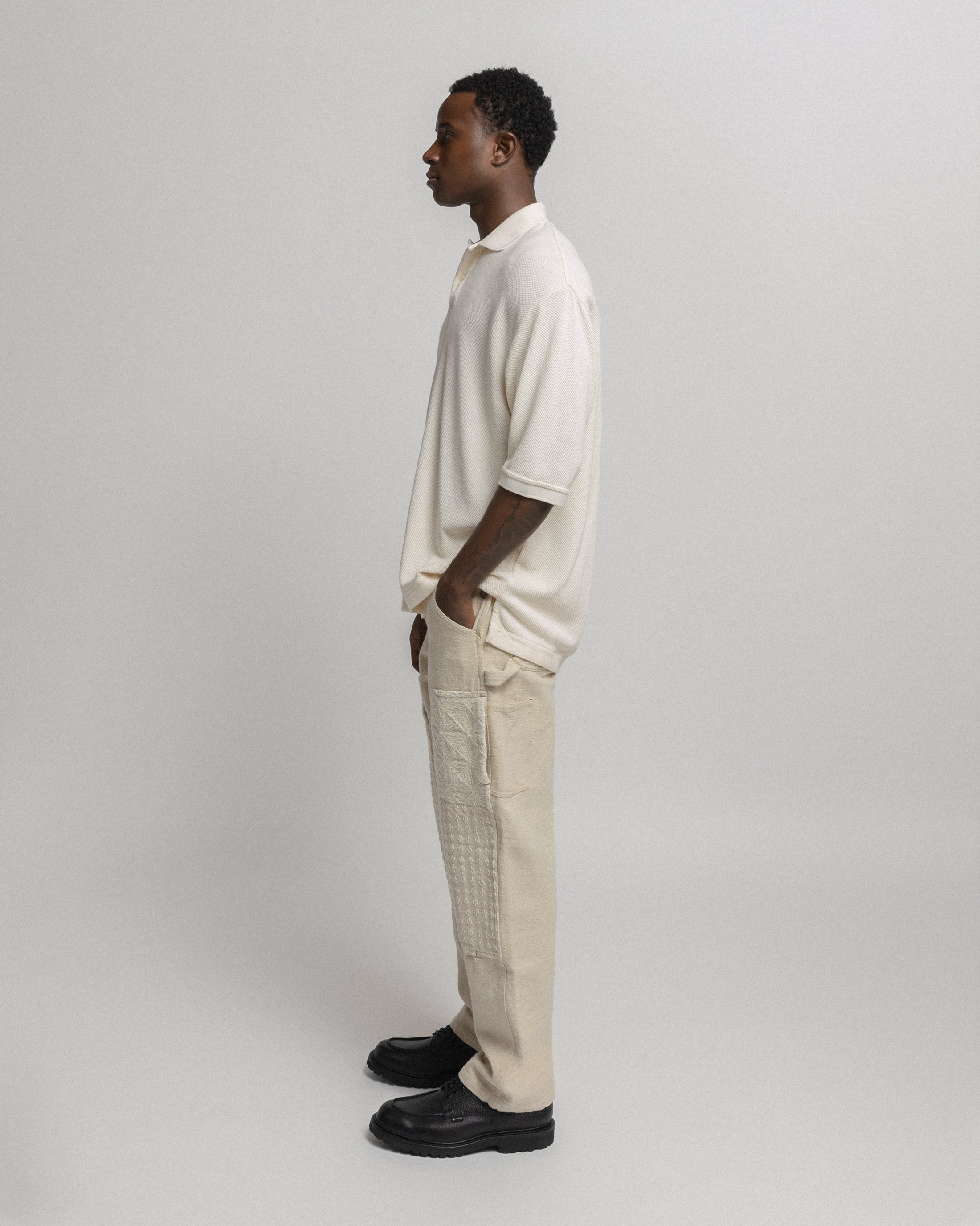 COTTAGE SS GIANT POLO - WHITE COTTON PIQUE