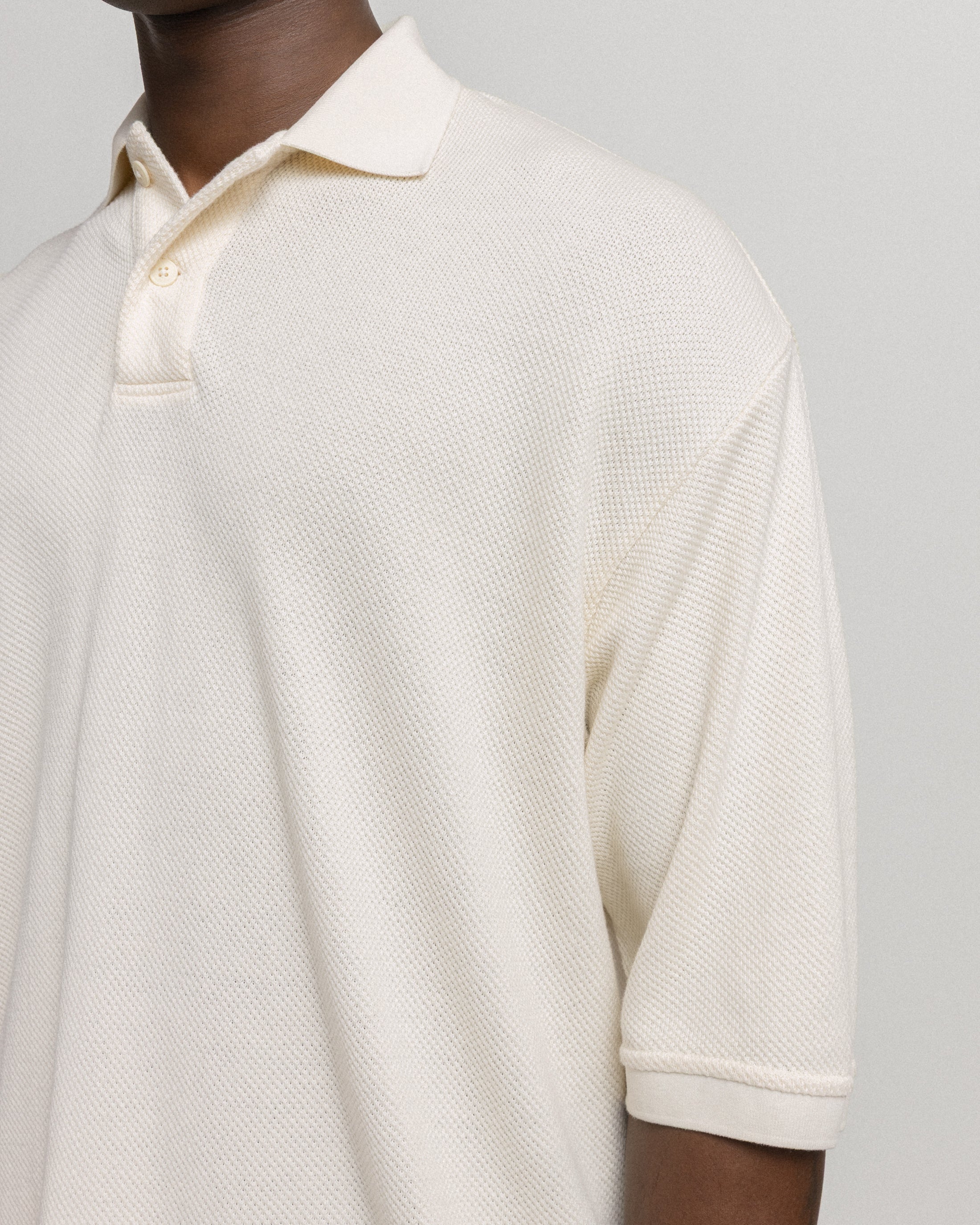 COTTAGE SS GIANT POLO - WHITE COTTON PIQUE