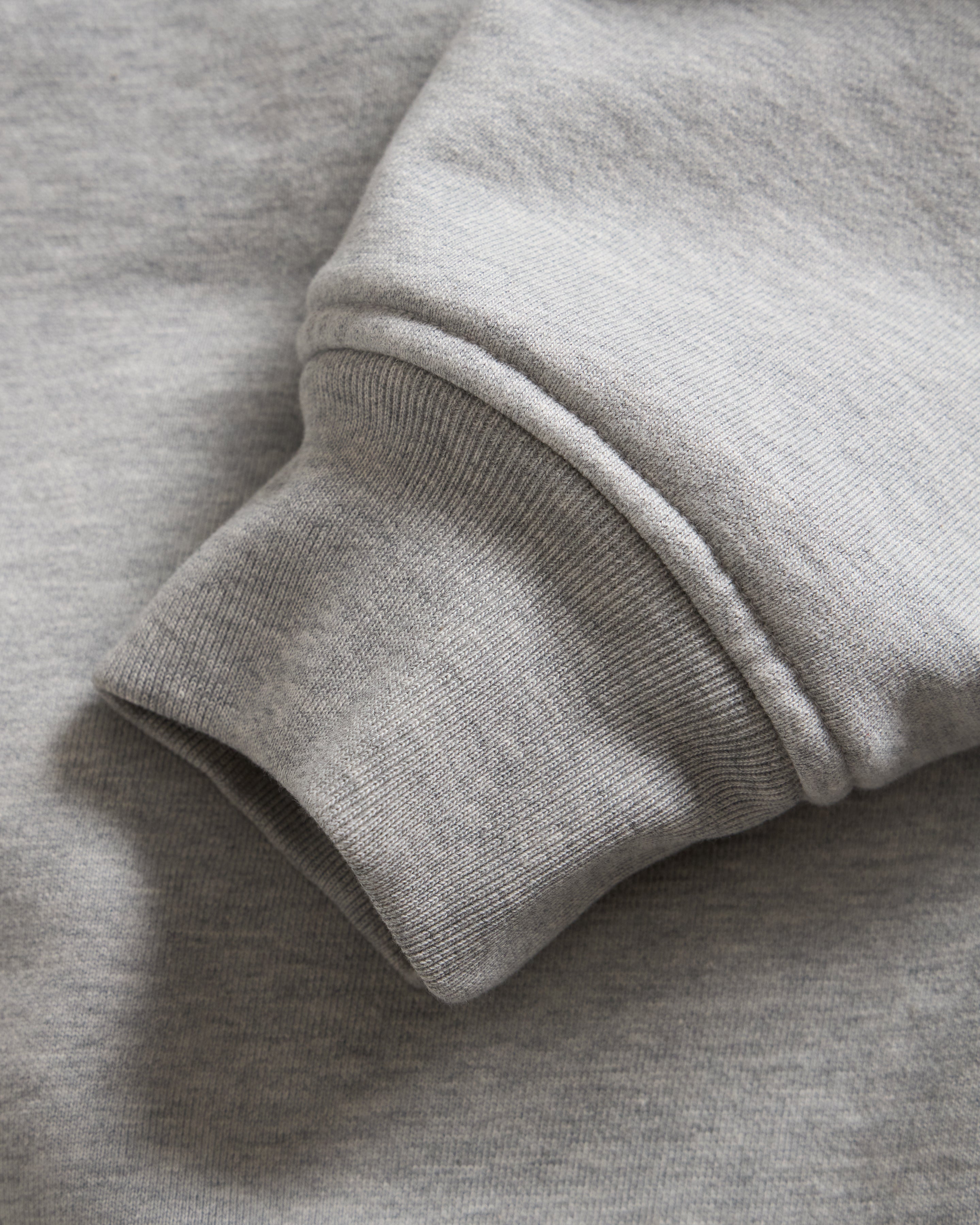 GLOBAL SERIF EMBROIDERED CREWNECK SWEATSHIRT - GYM HEATHER ALL COTTON LOOPBACK TERRY FLEECE