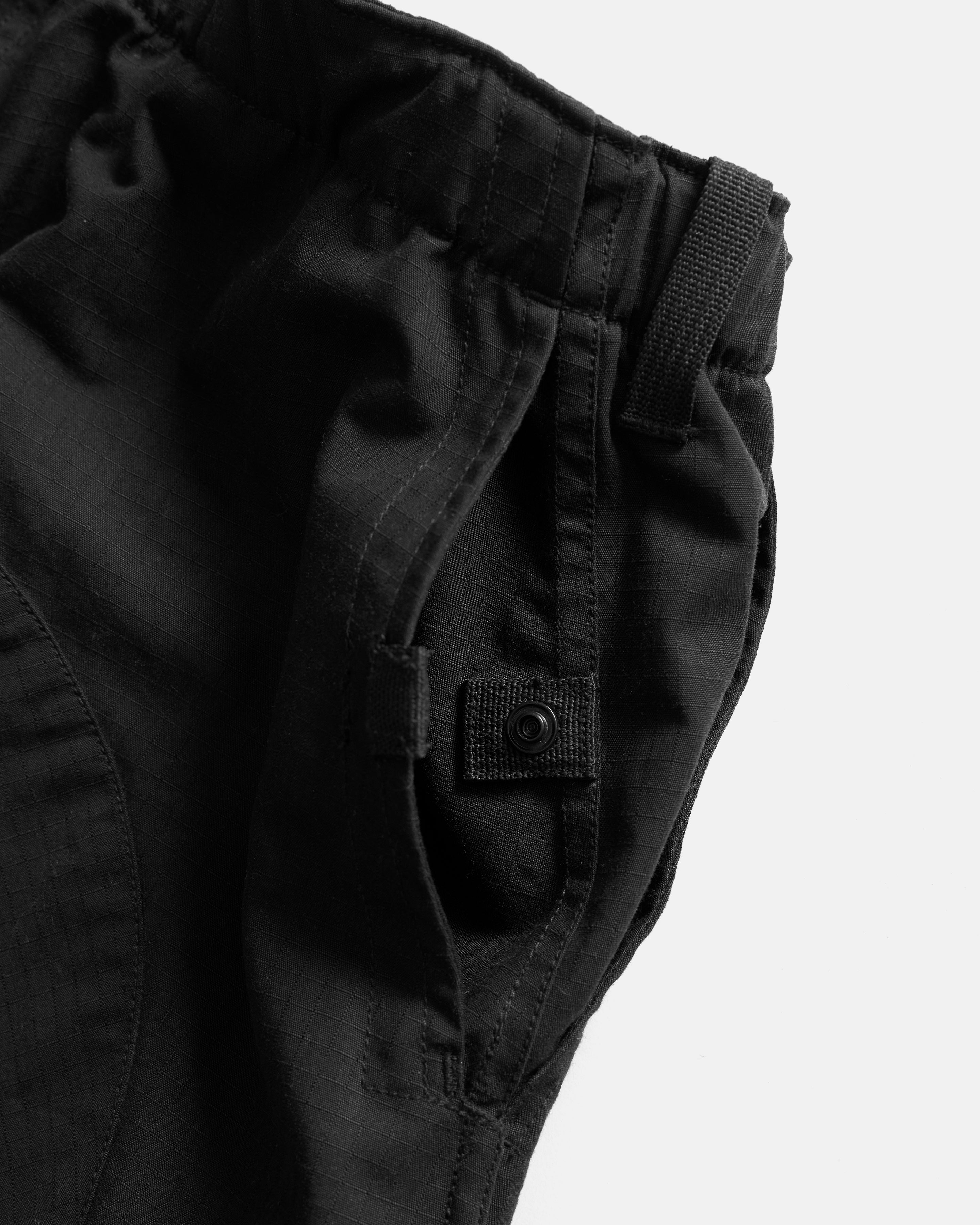 EAST STUDIES MP-109 MOUNTAIN PANT - ELFIN SADDLE COTTON RIPSTOP / SUNBLEACHED BLACK WASHED WAXED COTTON / BLACK HBT MIL-SPEC COTTON