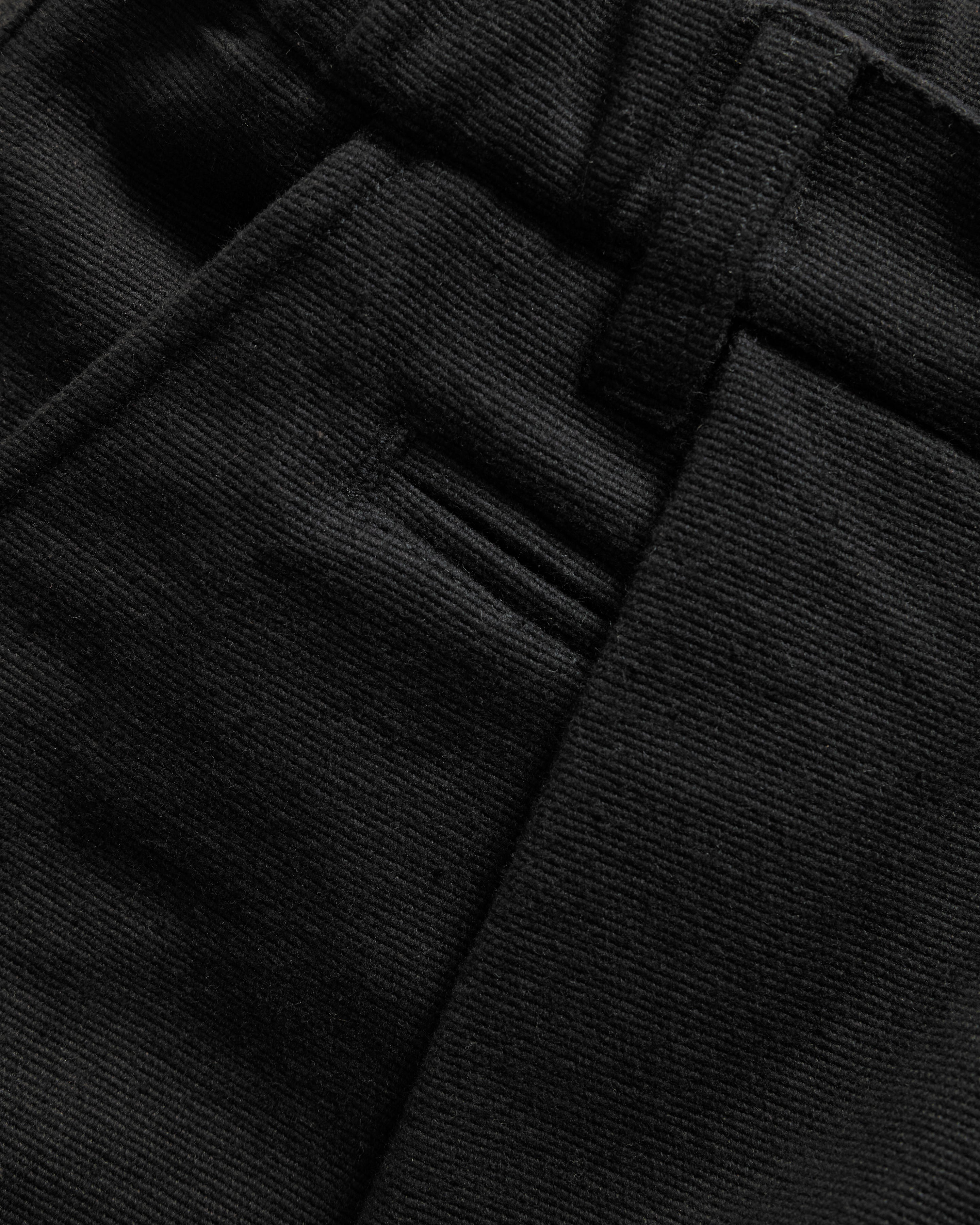 KELL PLEATED BIG PANT - BLACK HANDSPUN COTTON CANVAS