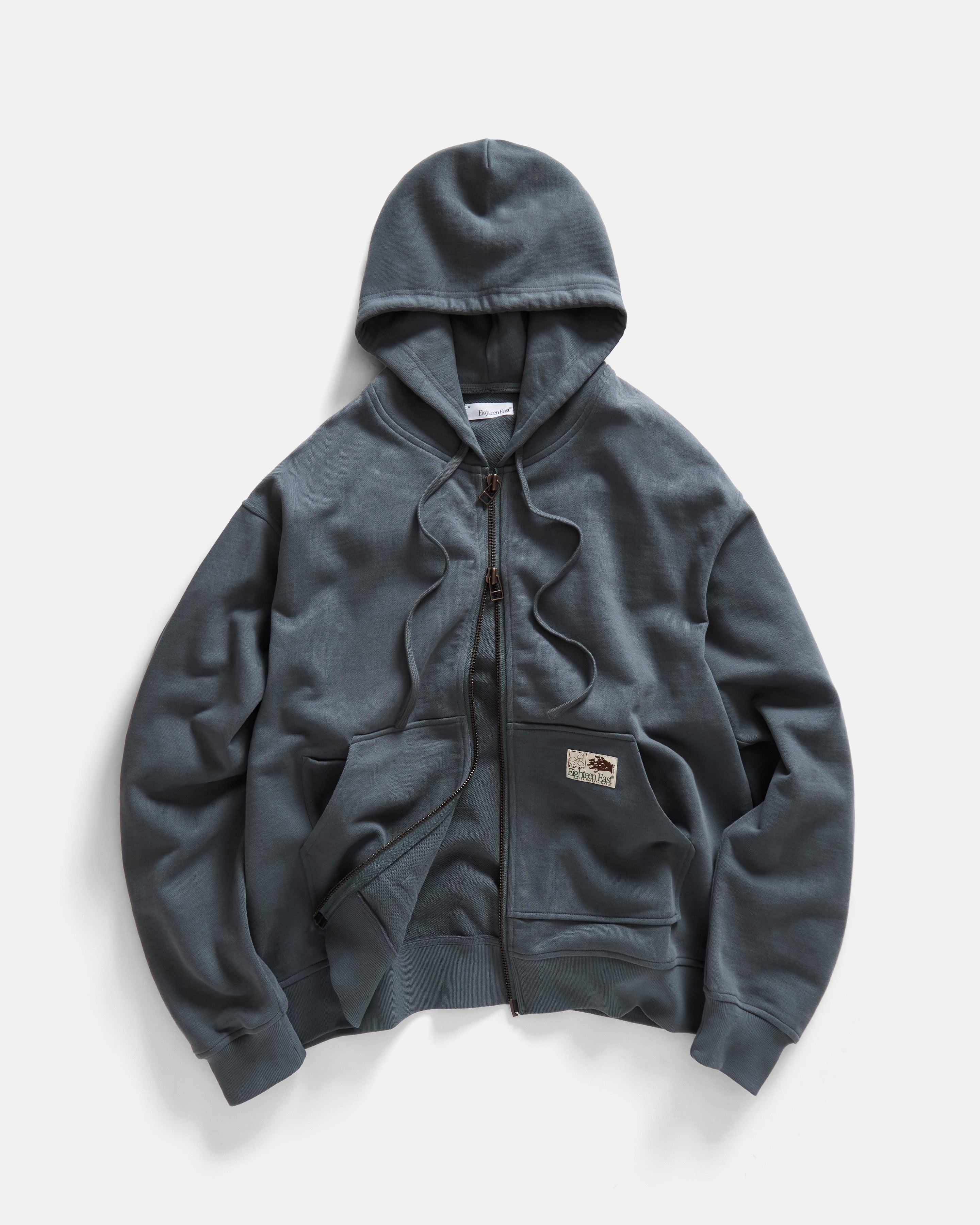 TOLMIE FULLZIP SWEATSHIRT - DARK SLATE BLUE 19oz. ALL COTTON FLEECE