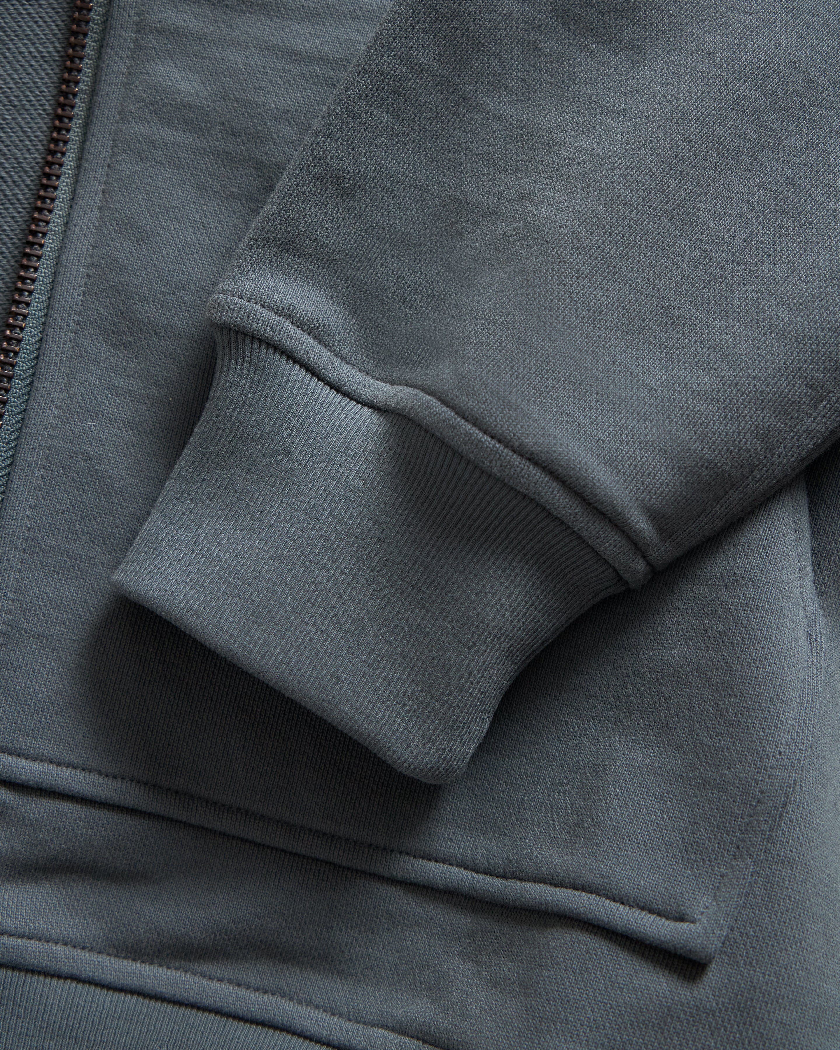 TOLMIE FULLZIP SWEATSHIRT - DARK SLATE BLUE 19oz. ALL COTTON FLEECE