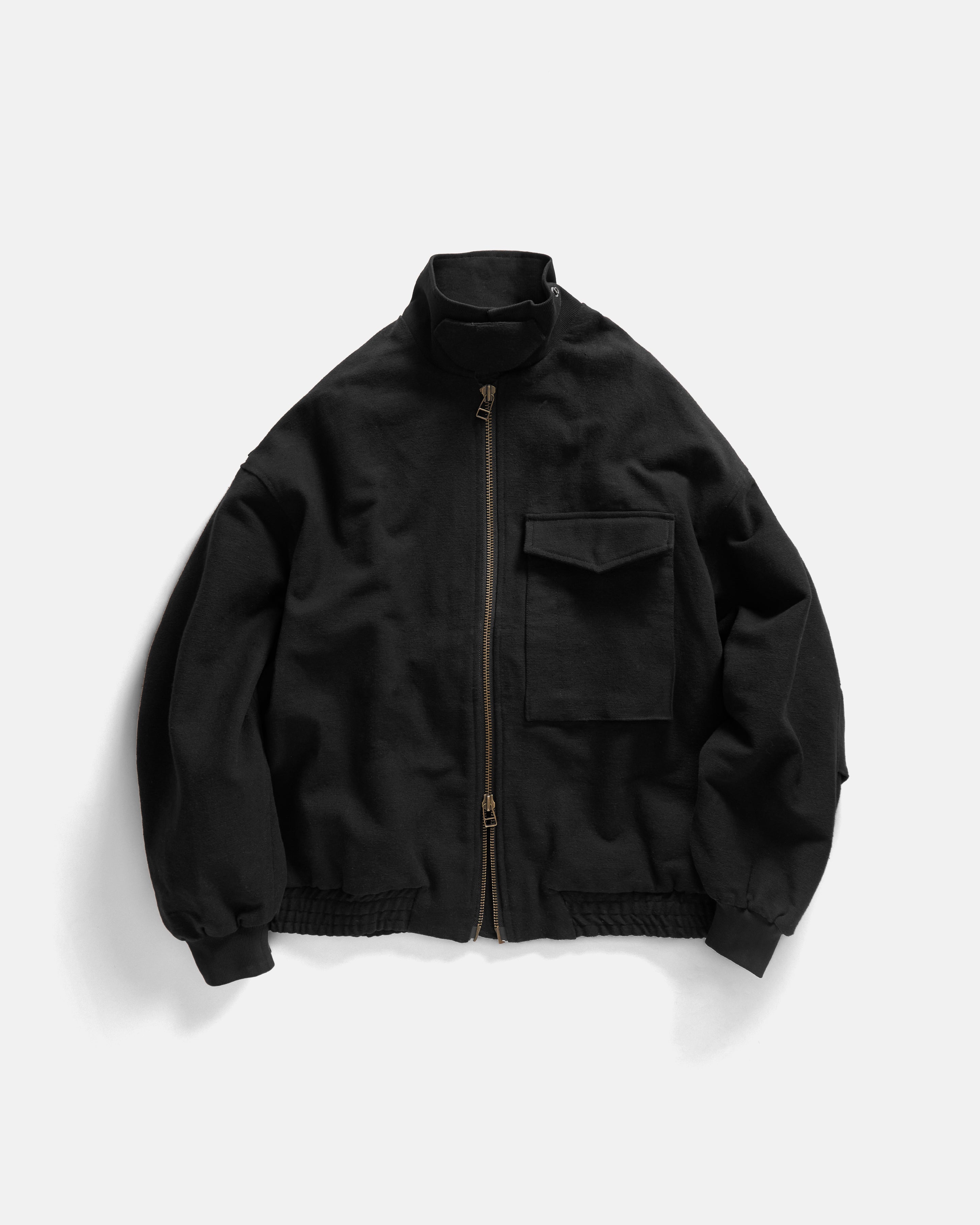 ASYMMETRIC WEP FLIGHT JACKET - BLACK HANDSPUN COTTON CANVAS